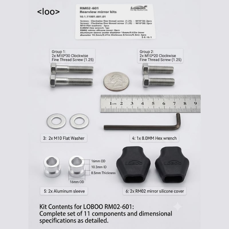 LOBOO Dikiz Aynası Aksesuarı Kit-601