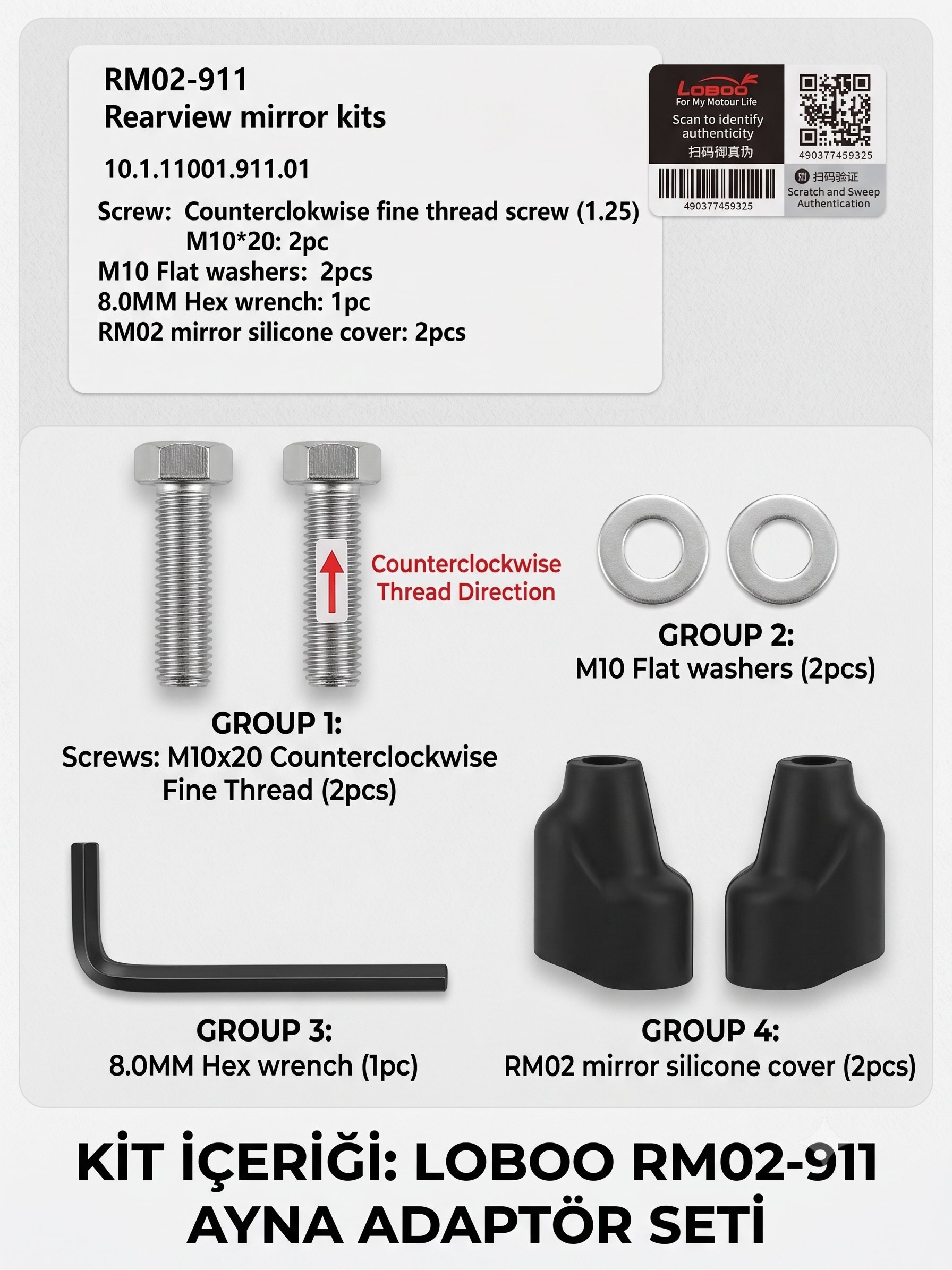 LOBOO Dikiz Aynası Aksesuarı Kit-911