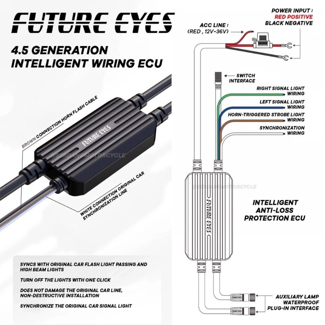 Nukrotech Future Eyes Z4 Motosiklet Sis Farı 120W (Beyaz Işık)