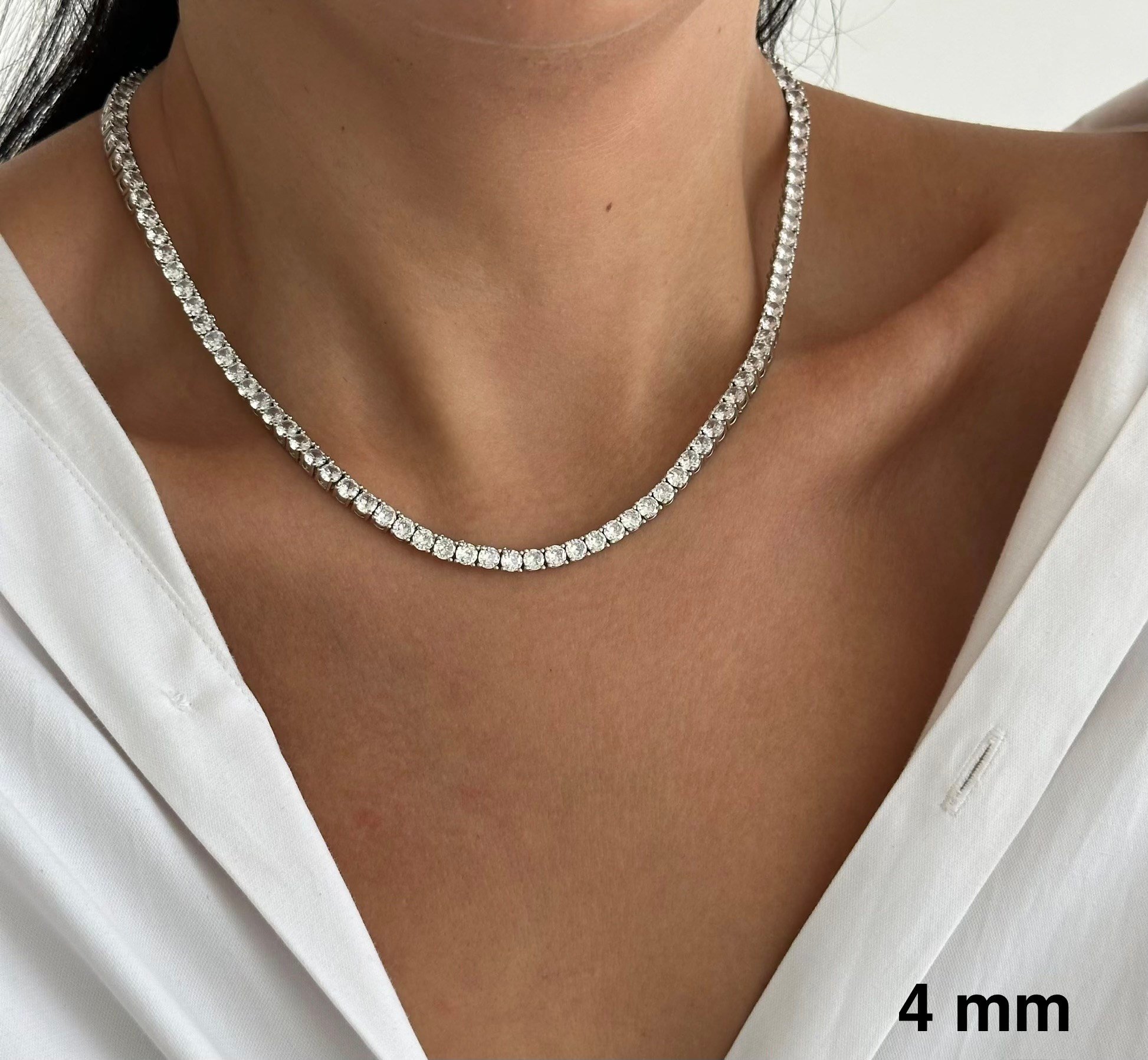 4 mm Gümüş Renk Su Yolu Kolye