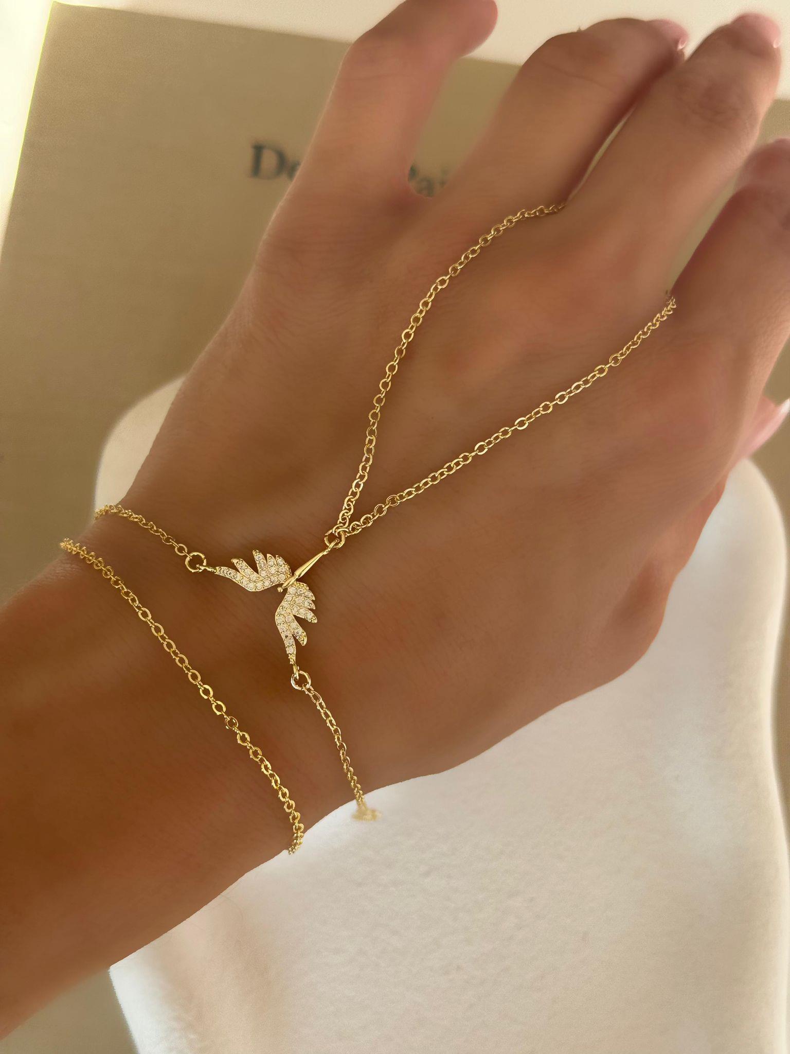 Aurora Leaf Hand Chain