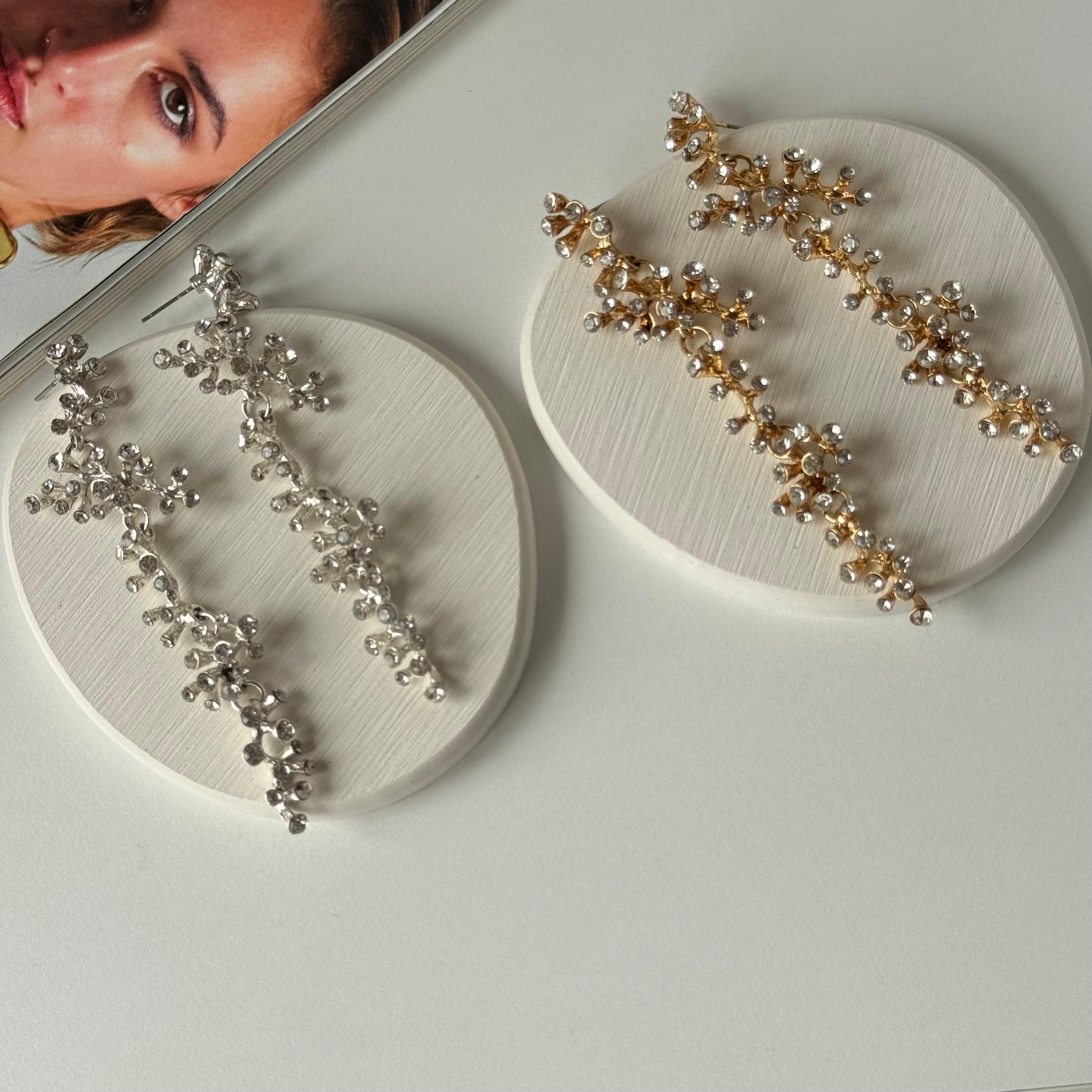 Crystal Vine Uzun Sallantılı Kadın Küpe