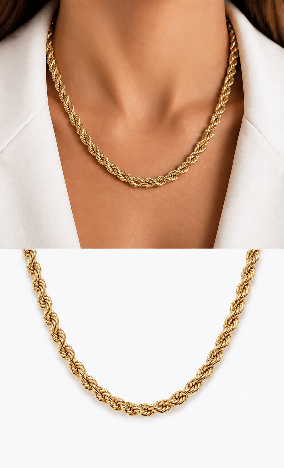 Gold Halat Zincir Kolye