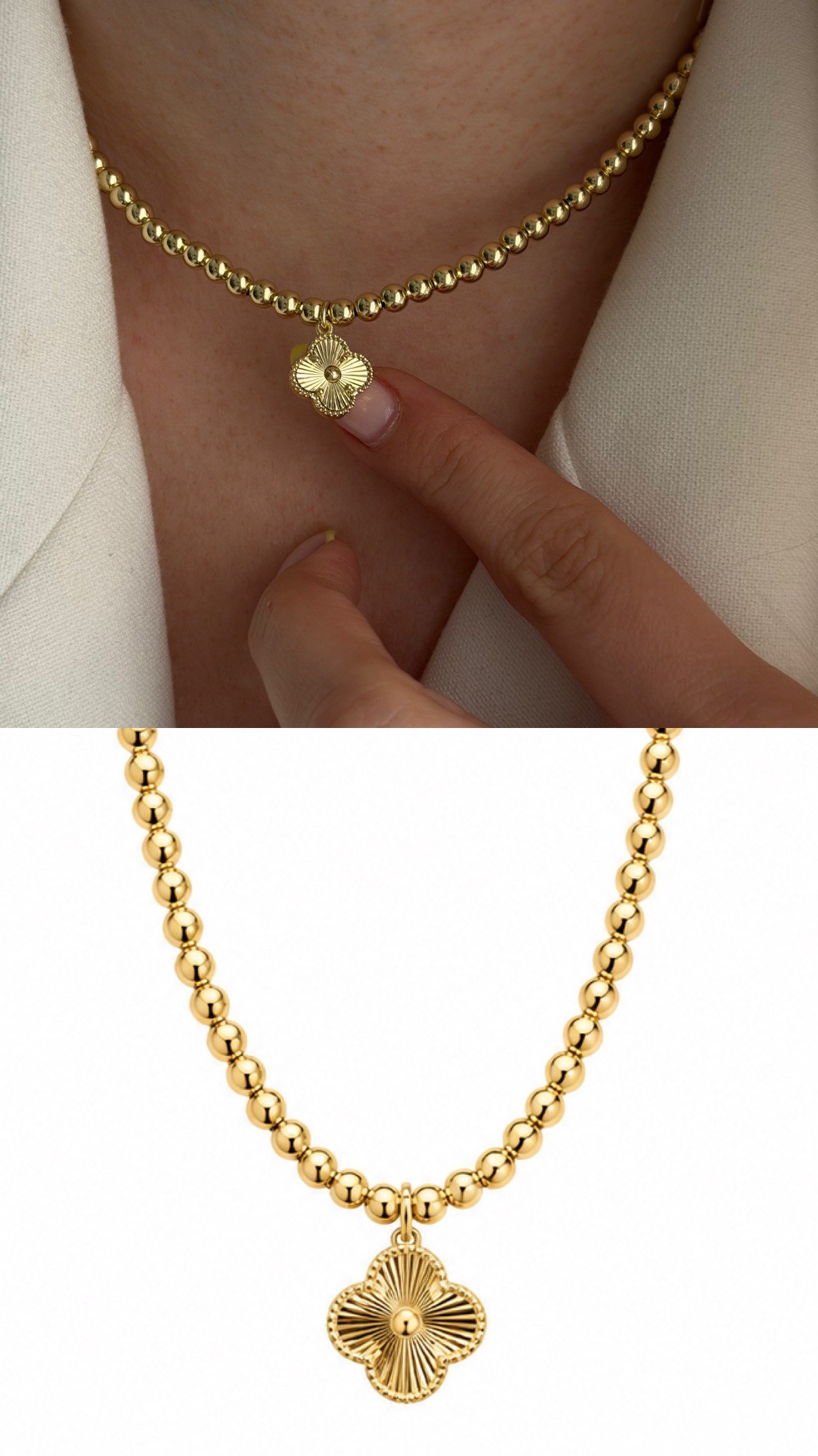 Golden Clover Boncuk Kadın Kolye