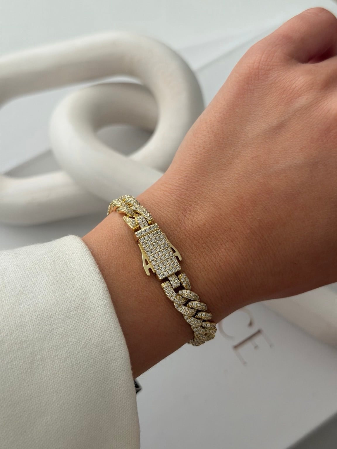 Liora Iced Cuban Silver Zirkon Bileklik