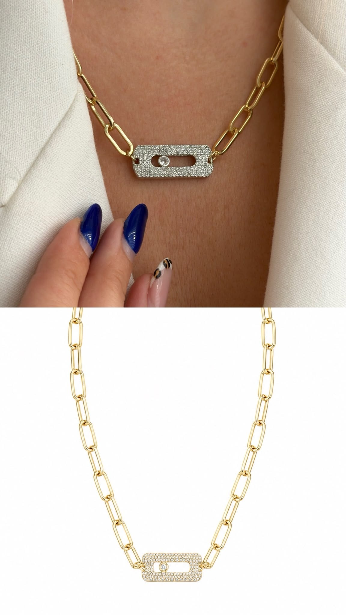 Luxe Link Zirkon Taşlı Zincir Kolye