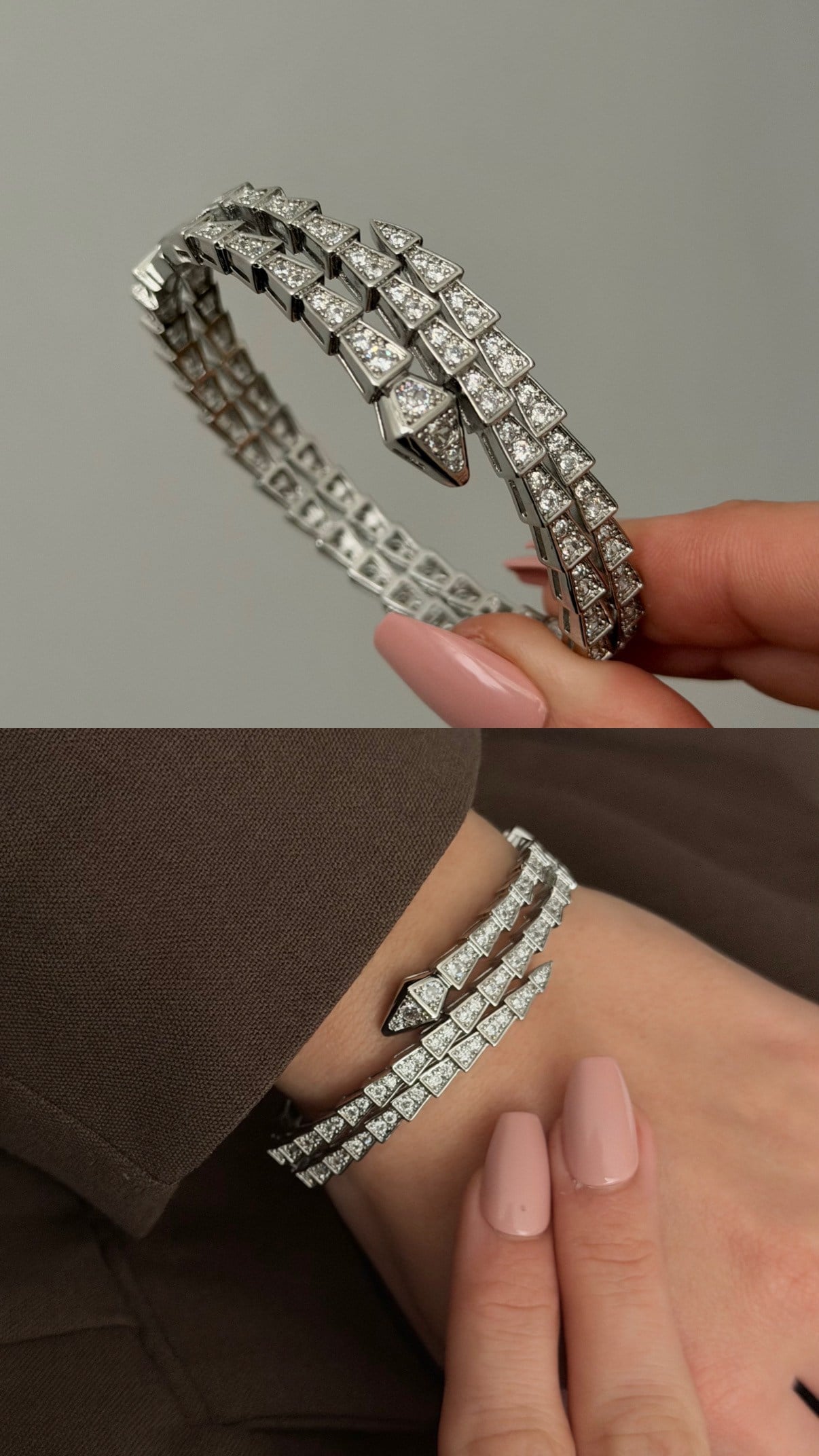 Serpenta Işıltılı Yılan Kadın Bileklik