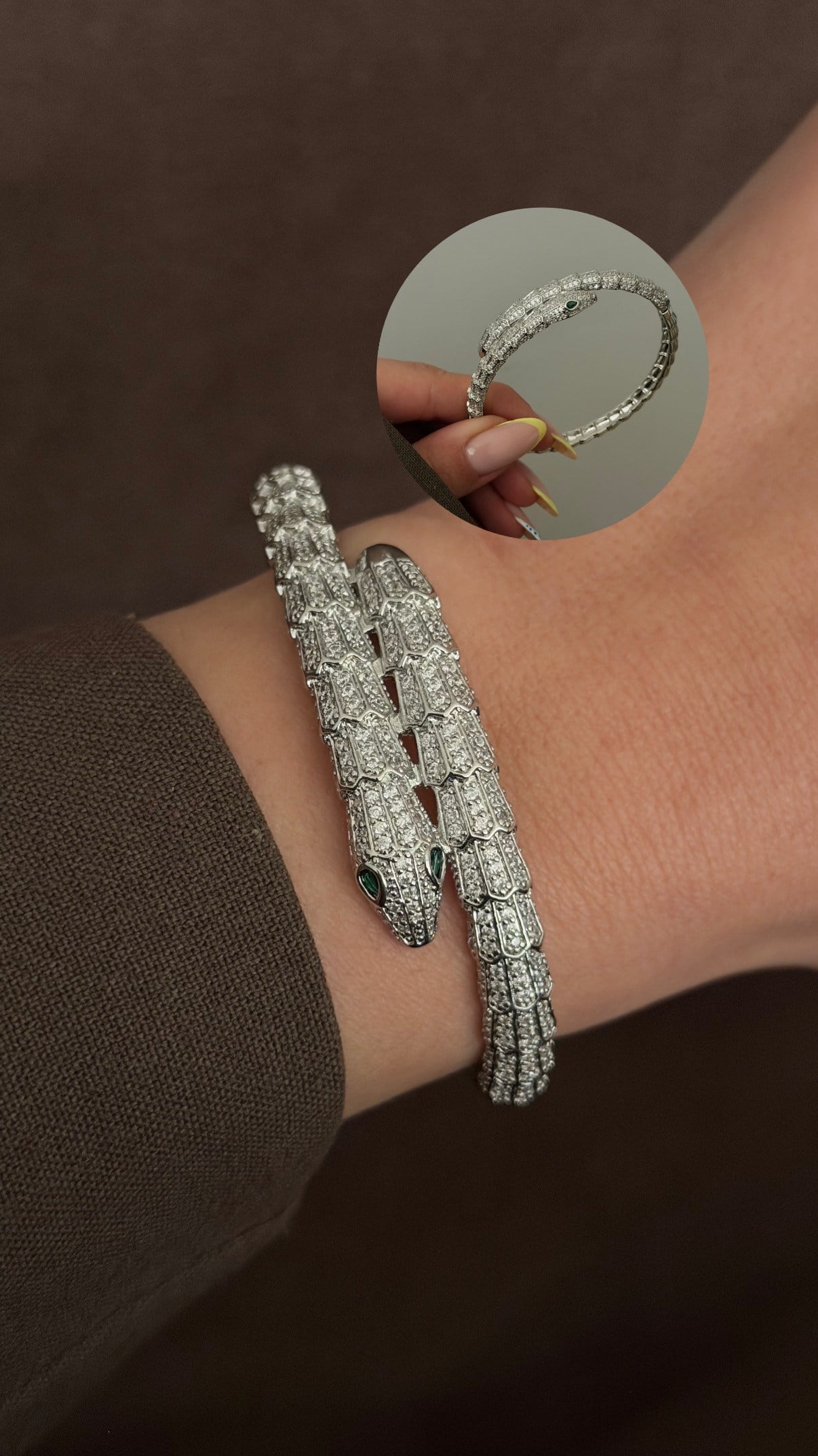 Serpente Luxe Silver Kadın Bileklik kelepçe 