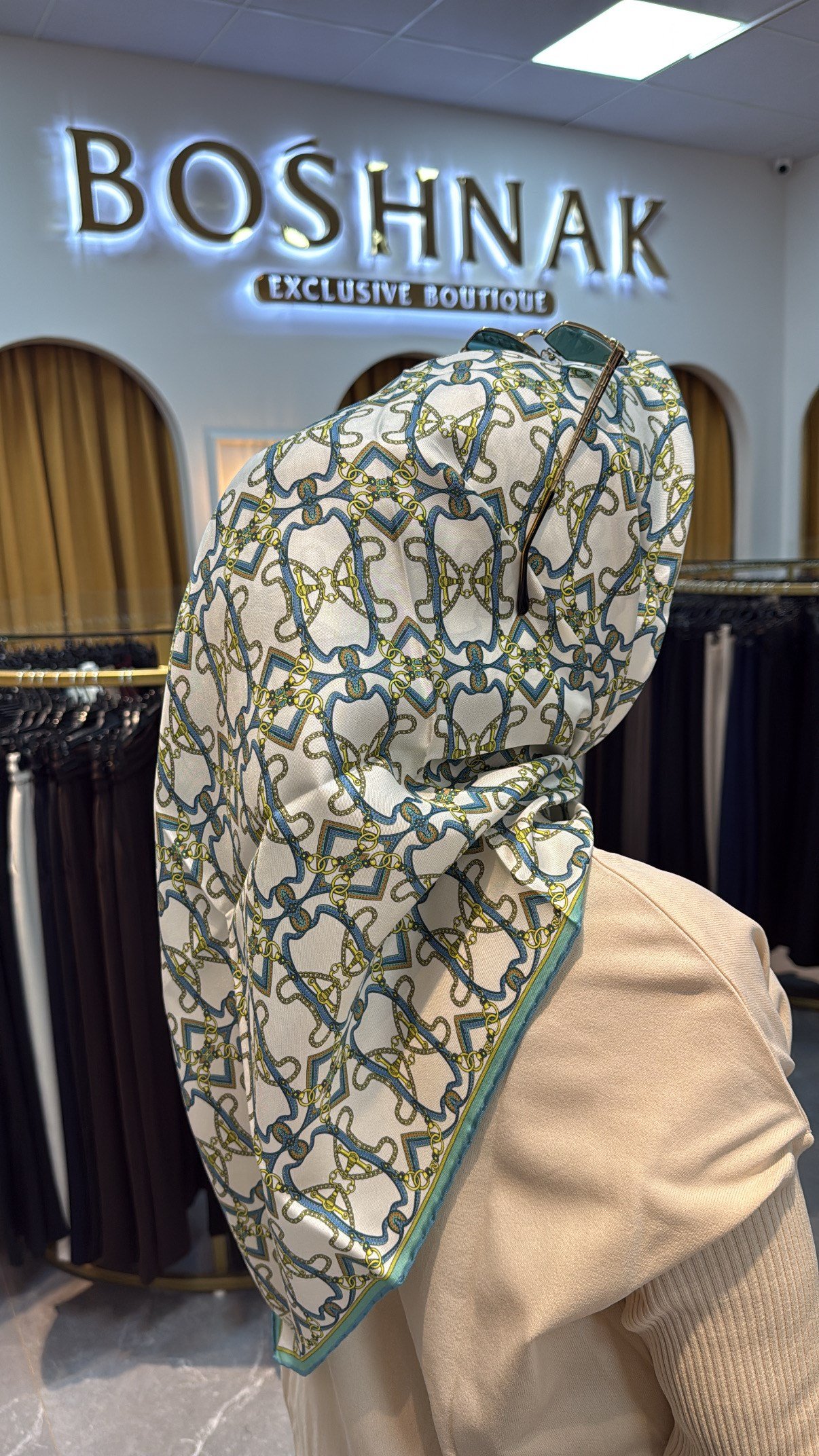 BELLİ Çok Renkli Klasik Desen %100 Twill İpek Eşarp 4328 - 82