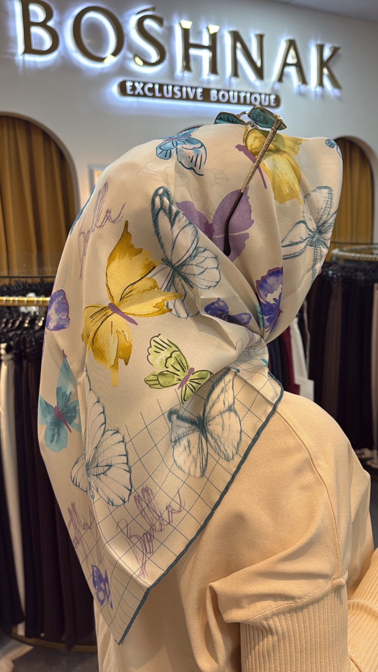 BELLİ Mint Yeşili Obje Desen %100 Twill İpek Eşarp 4329 - 51