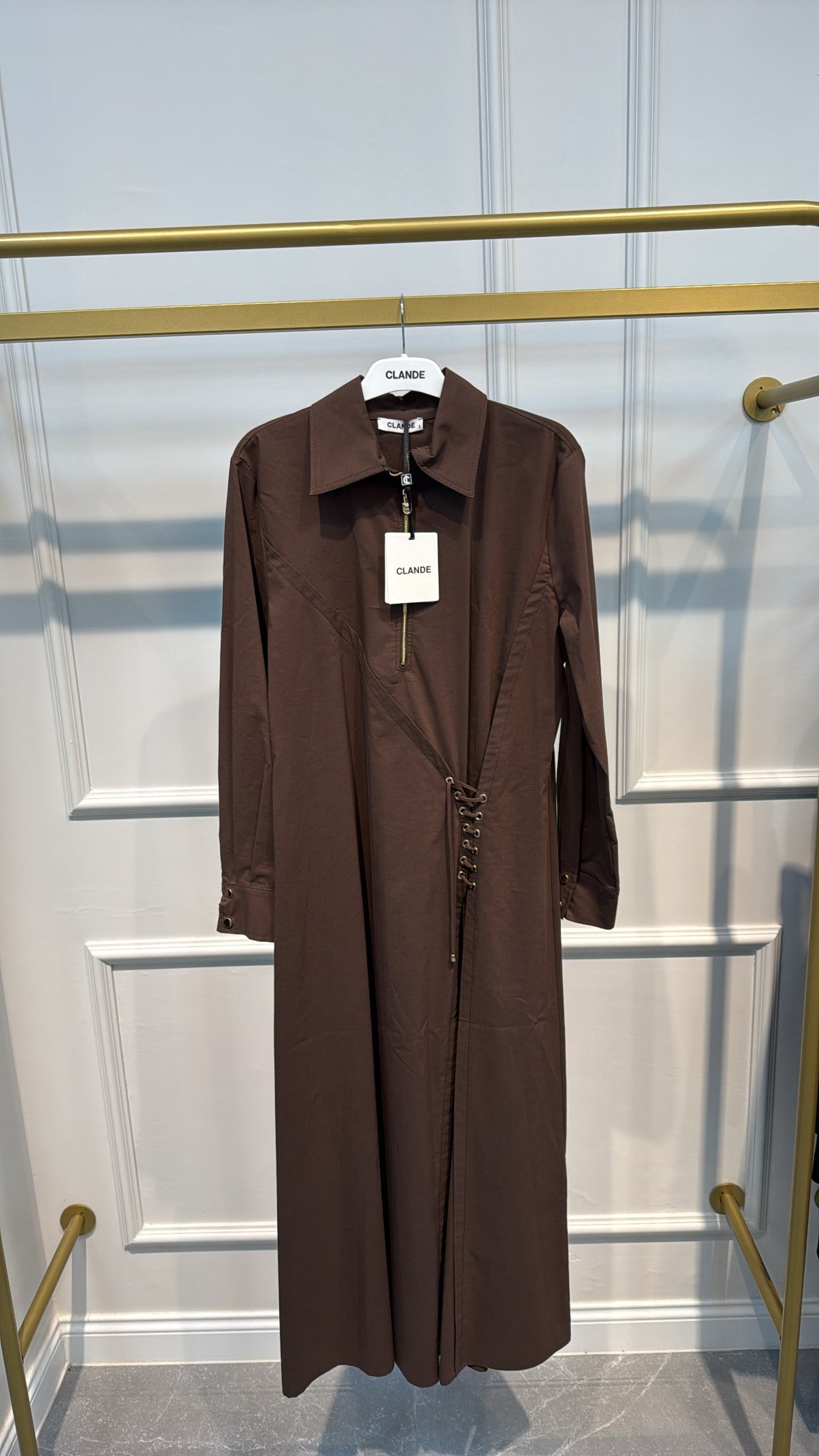 CLANDE 5050 KUŞ GÖZÜ BAĞLAMA COTTON ELBİSE