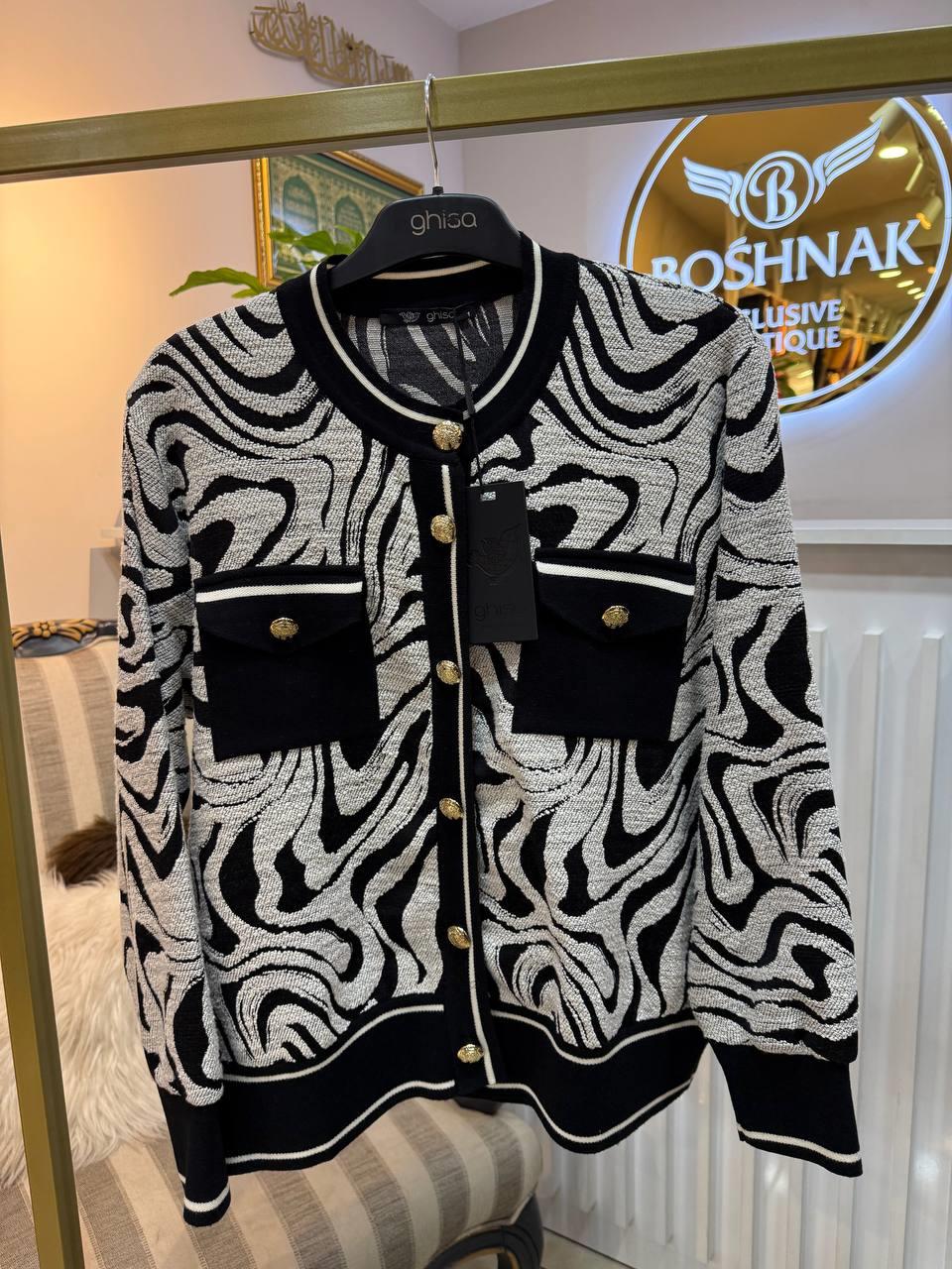 GHİSA 3224 ZEBRA DESEN HIRKA