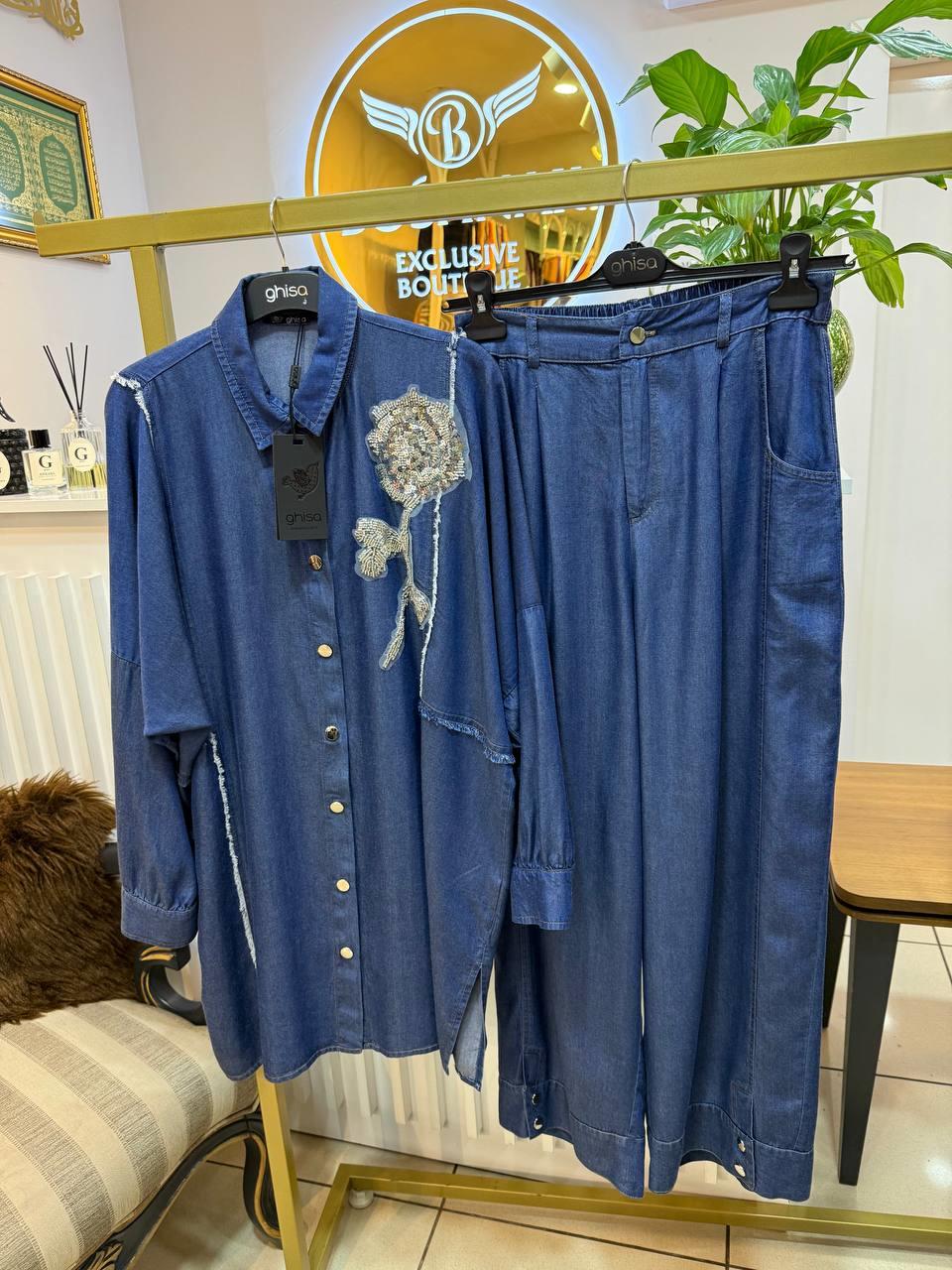 GHİSA 4877 TENSEL KOT PANTOLONLU TAKIM