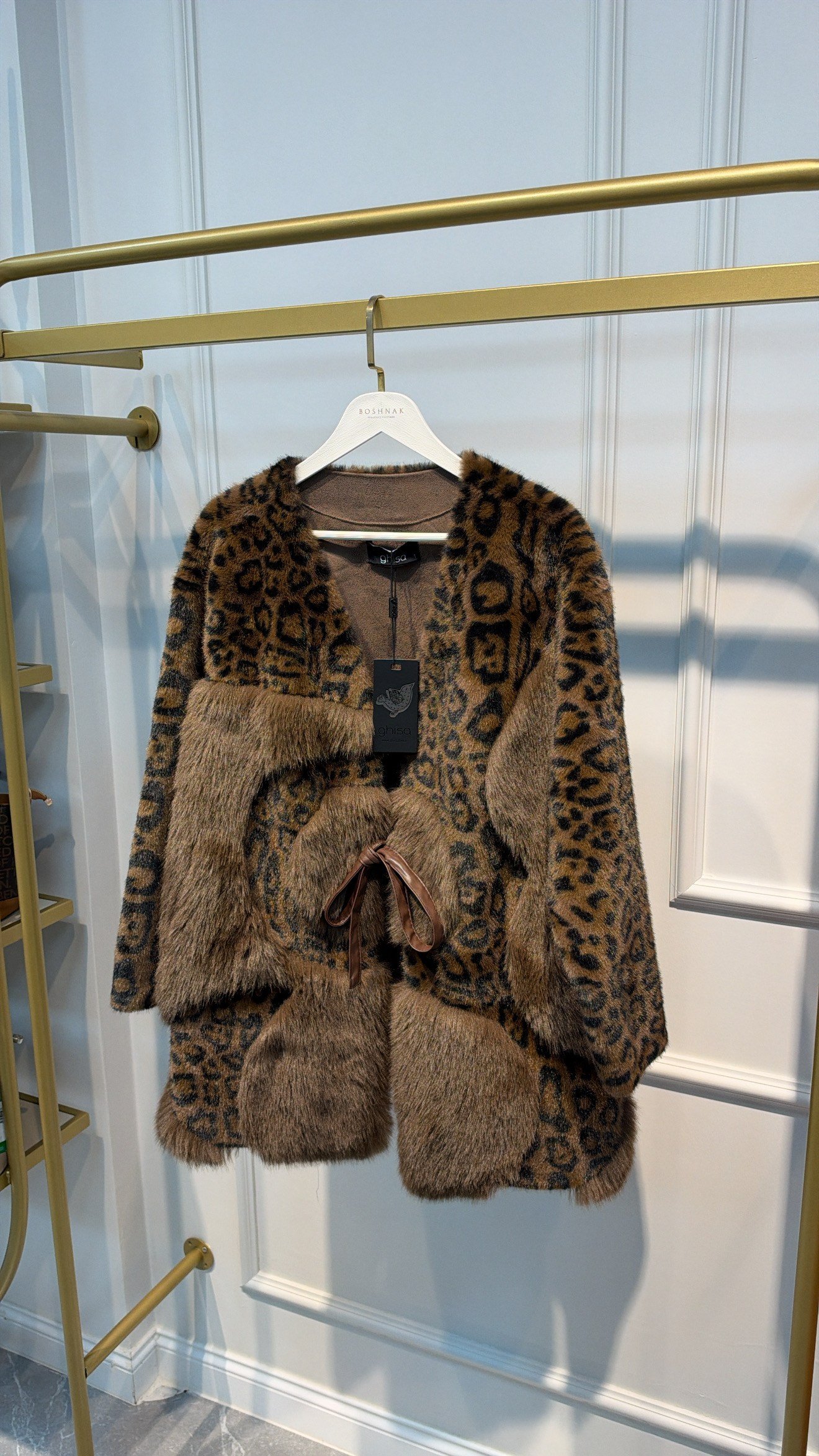 GHİSA 6538 ÖNÜ BAĞLAMALI LEOPAR KABAN