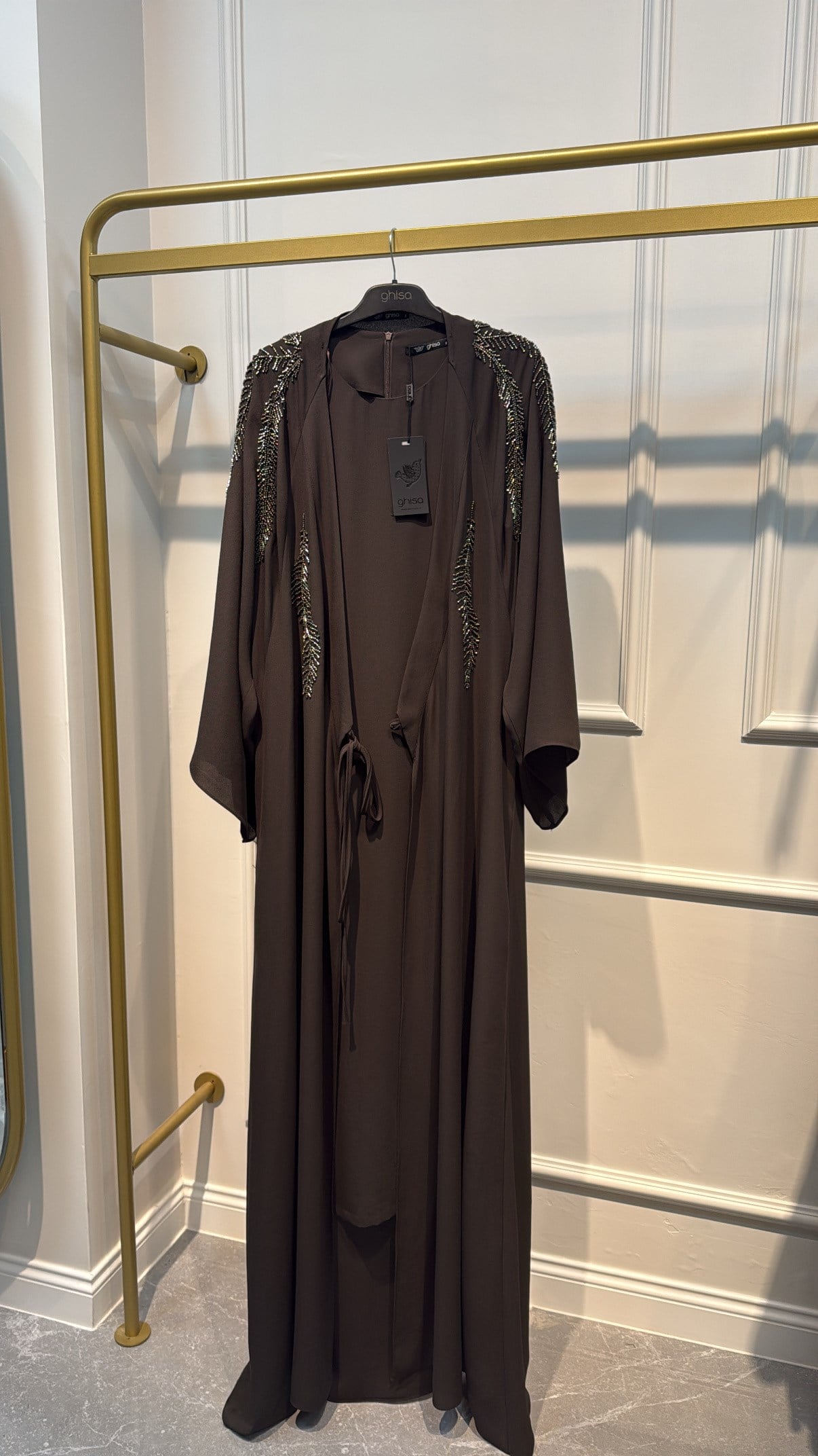 GHİSA 9187 İÇ ELBİSELİ ABAYA TAKIM