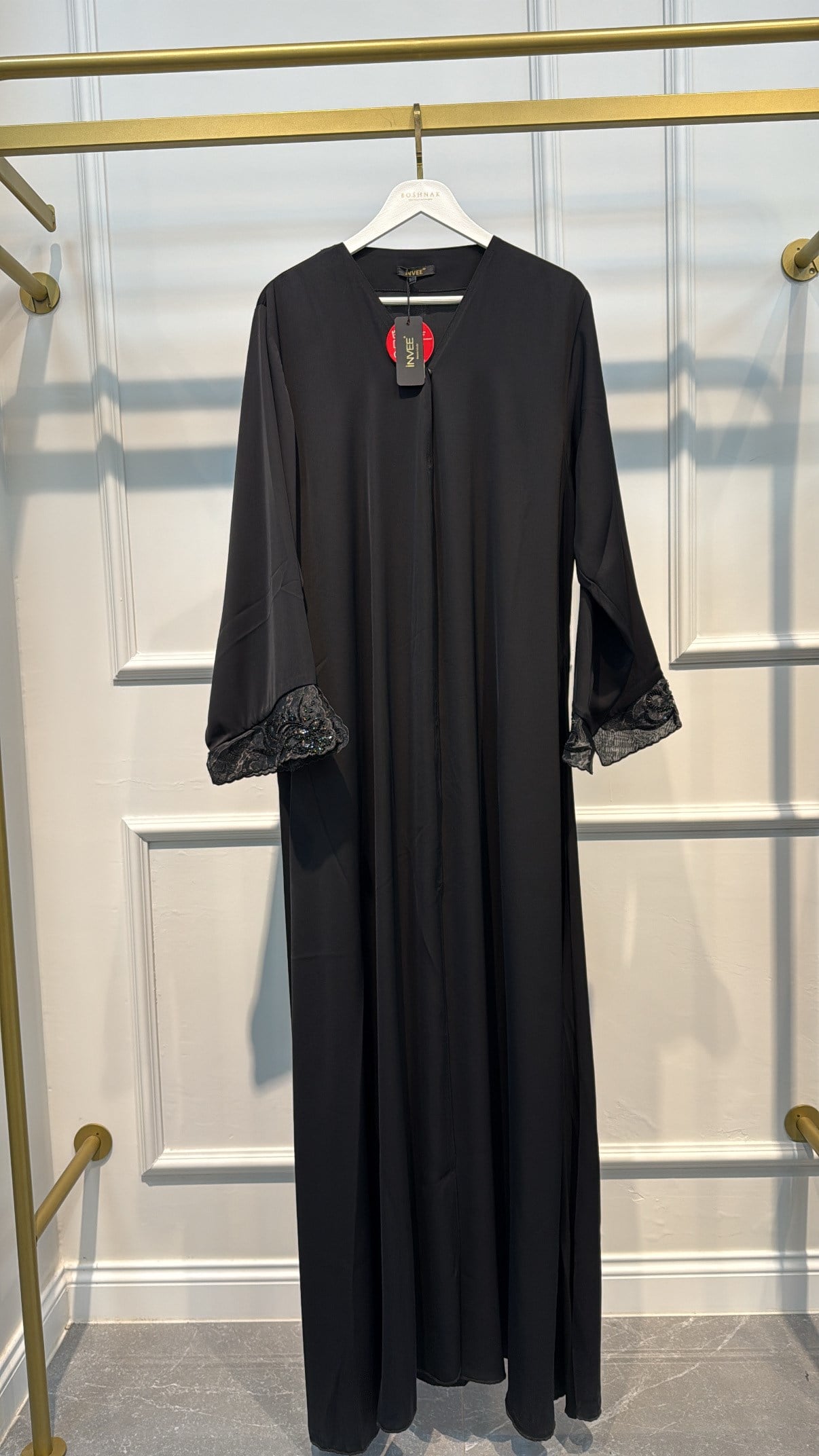 İNVEE 6966 KOL UCU ORGANZELİ ABAYA FERACE