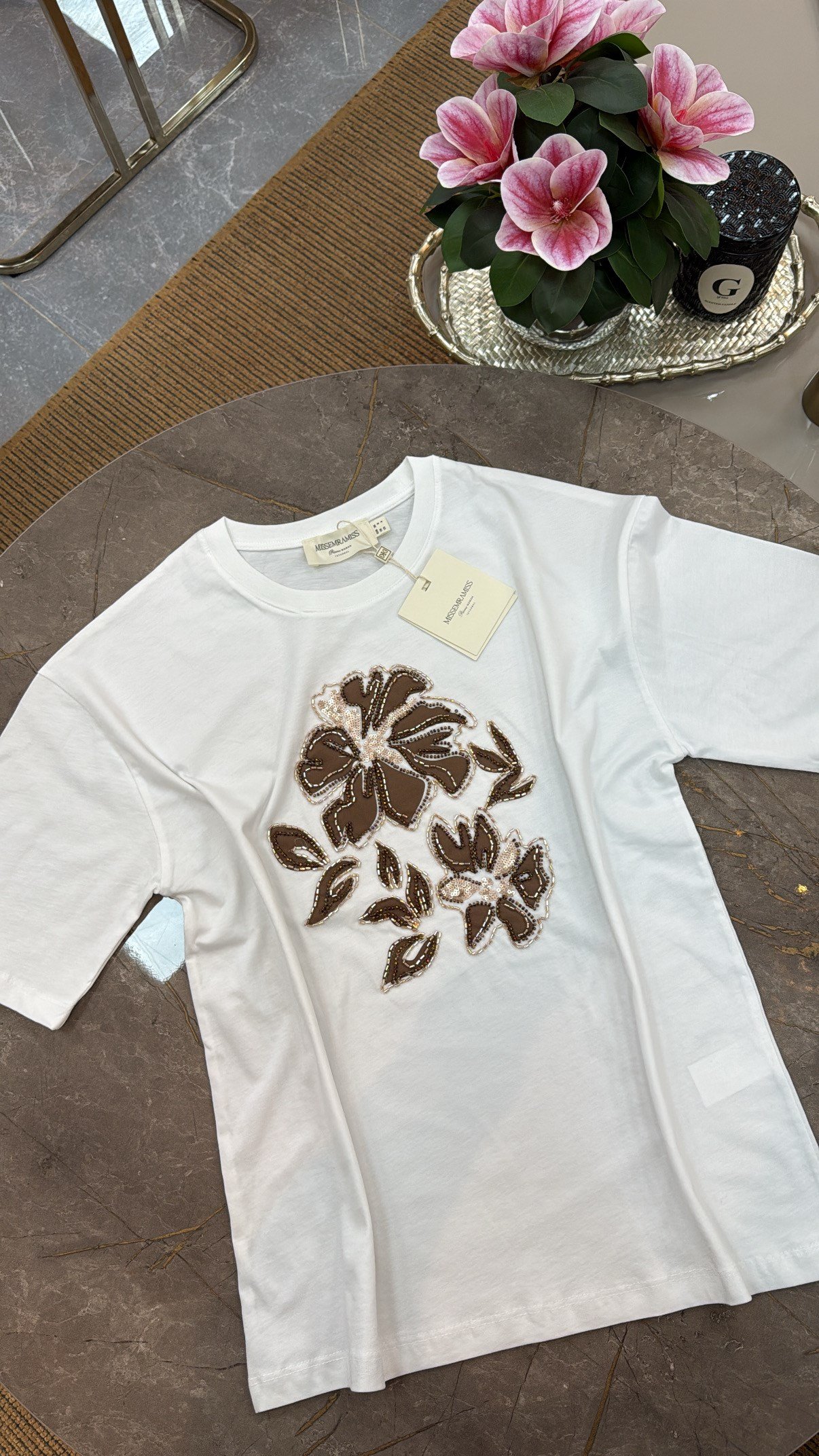 MİSSEMRAMİSS 5335 FLORAL NAKIŞLI TİŞÖRT