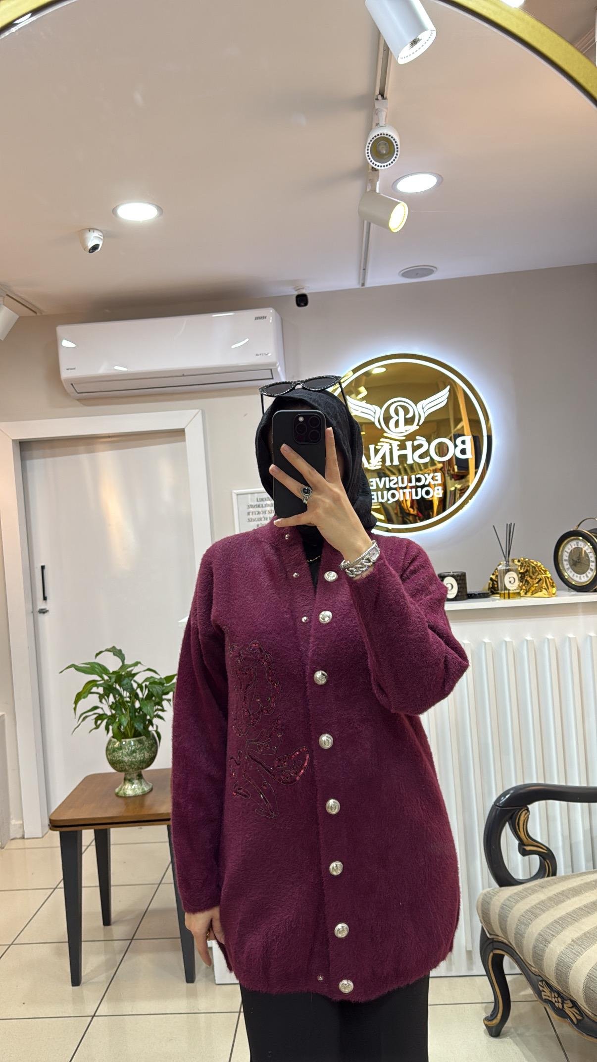 NUSS 7007 NAKIŞ İŞLEMELİ ANGORA HIRKA