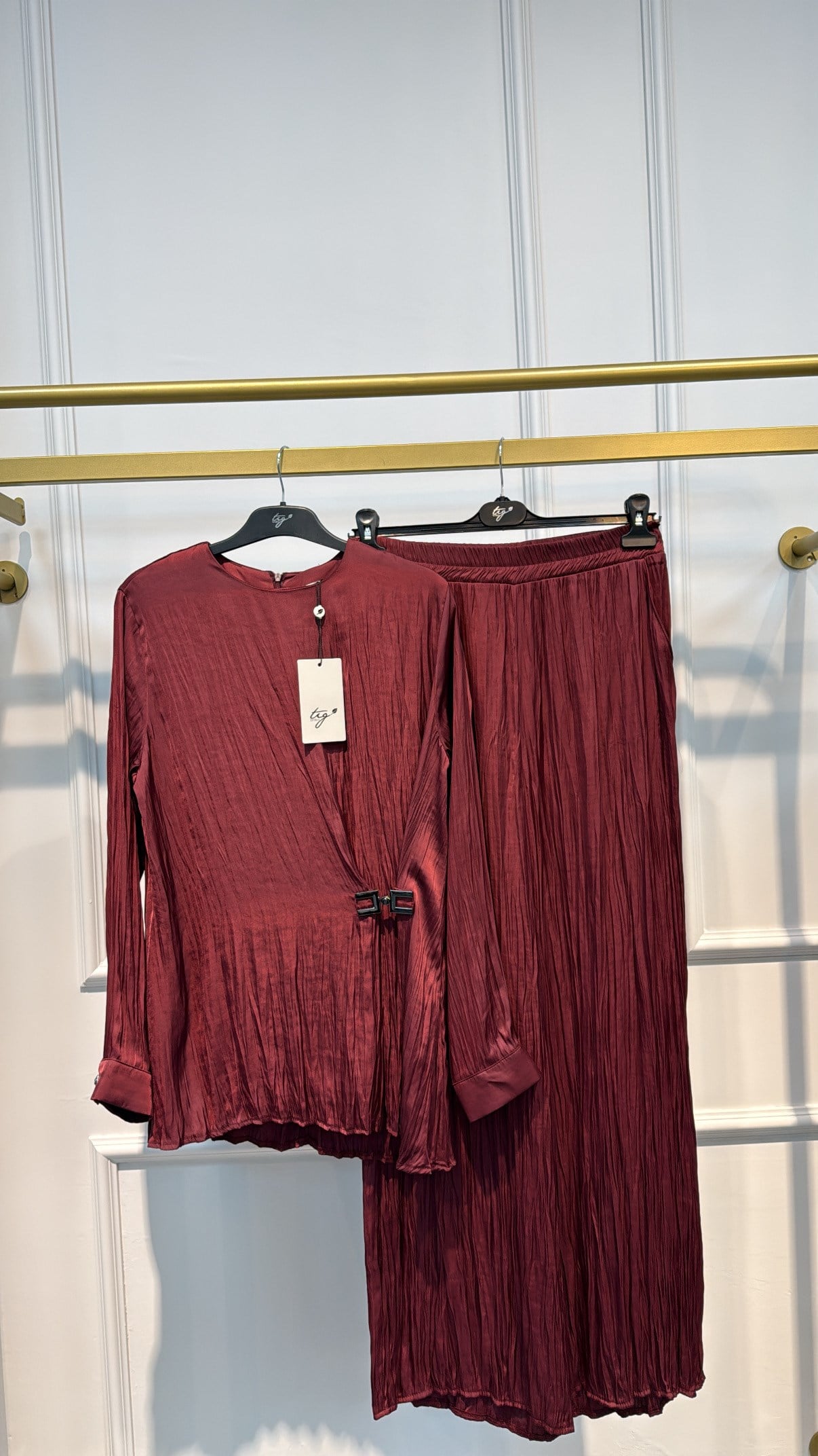 TIĞ TRİKO 5110 ÖN DRAPELİ AYARLANABİLİR TOKALI TUNİK PANTOLON TAKIM