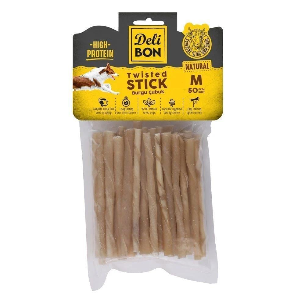 Delibon deri Burgu çubukları kalın 50adet - Natural