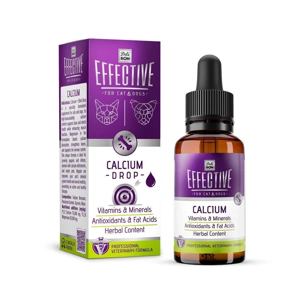 Delibon Effective Kedi ve Köpek Takviye Ürünleri Kalsiyum 50ml