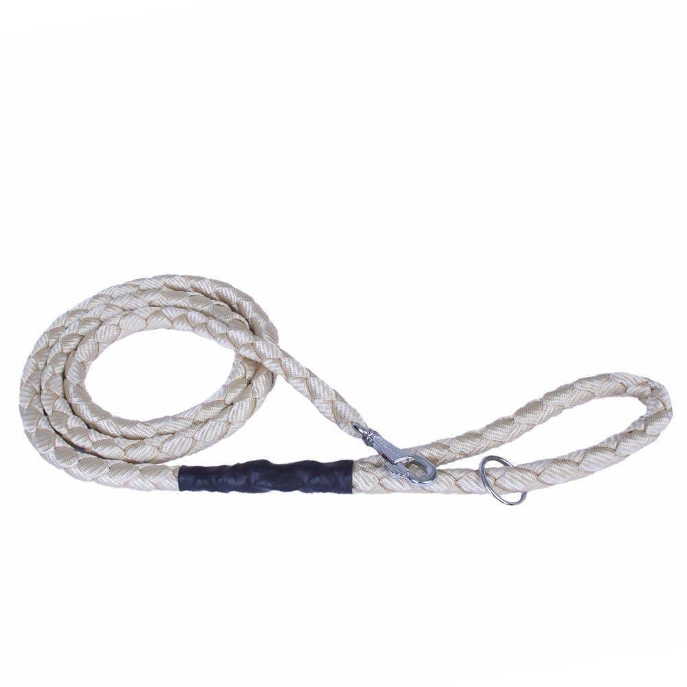Doggie Dokumadan El Yapımı Örgülü Köpek Gezdirme Kayışı M-2x140cm - Khaki