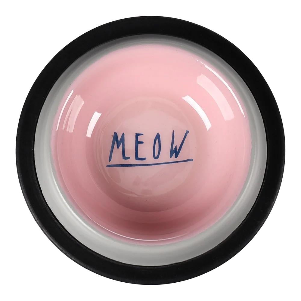 Flamingo Nell Boyalı Çelik Mama Kabı / Anti Slip / Gri-Pembe / 200 ml