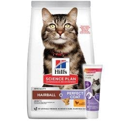 Hills 1.5kg Hairball Perfect Coat Tüy Yumağı Kontrol Tavuklu Kedi Maması  + Beaphar Malt Macun 100 Gr