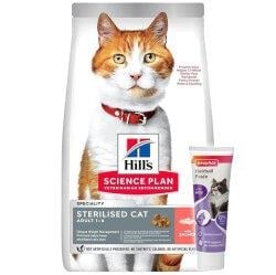 Hills 1.5kg Sterilised Kısırlaştırılmış Somonlu Kedi Maması + Beaphar Malt Macun 100 Gr