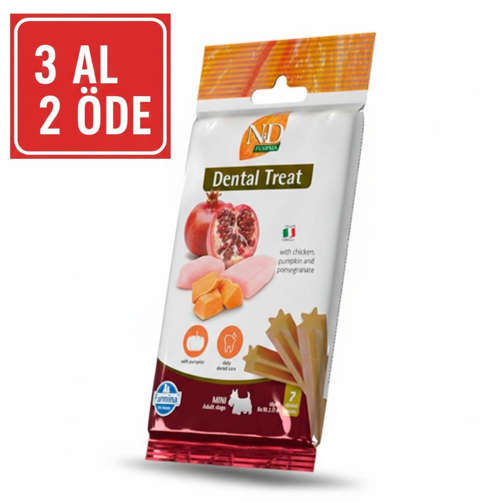 N&D Pumpkin Tavuklu Bal Kabaklı ve Narlı Küçük Irk Yetişkin Köpek Ödül Maması 60gr (7'li) 3ADET
