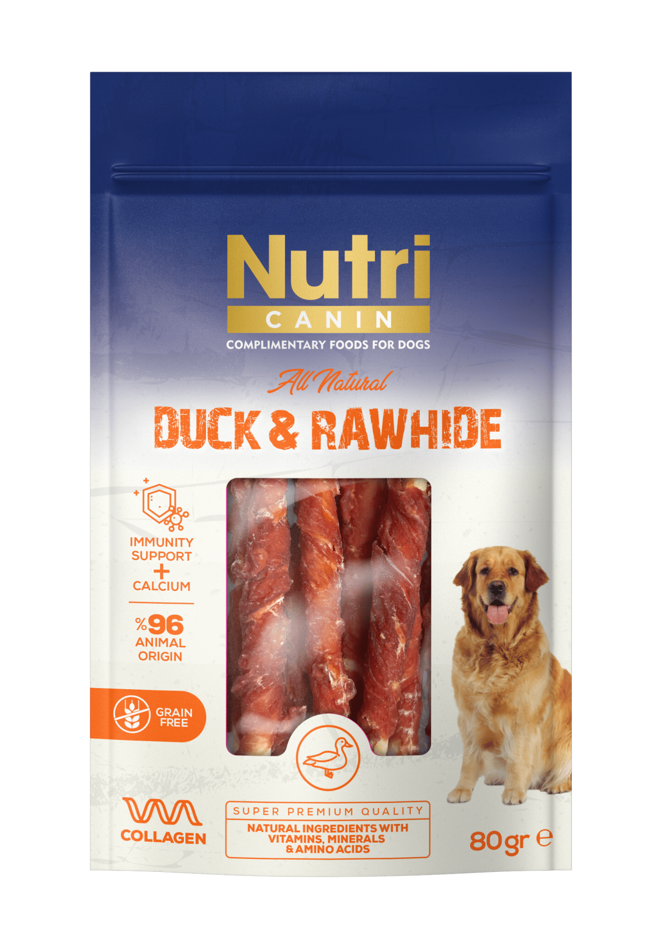 NUTRİ CANIN Ördek Eti Sargılı Kemik 80gr