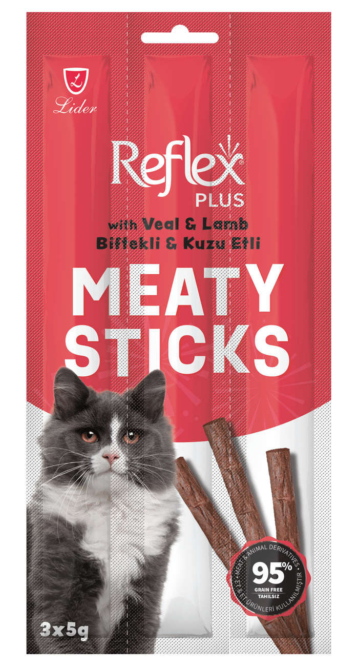 REFLEX Meaty Sticks / Biftekli ve Kuzu Etli Çubuk 3X5gr