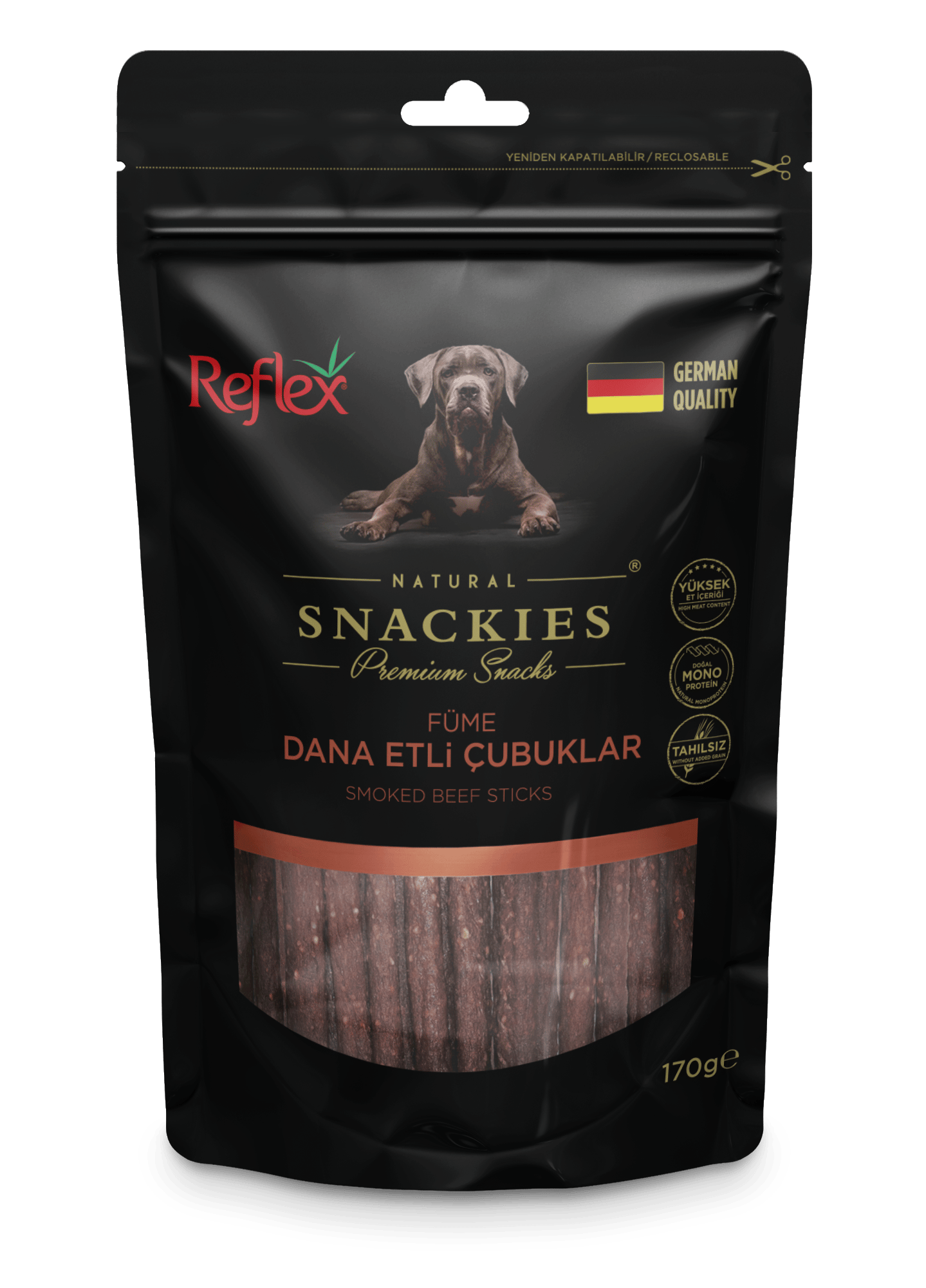REFLEX Snackies / Füme Dana Etli Çubuklar köpek ödül maması 170gr