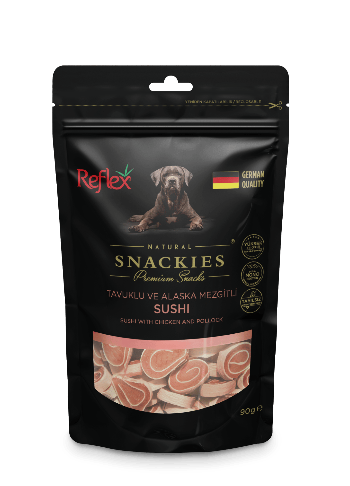 REFLEX Snackies / Tavuklu Ve Alaska Mezgitli Sushi Köpek Ödül maması 90gr