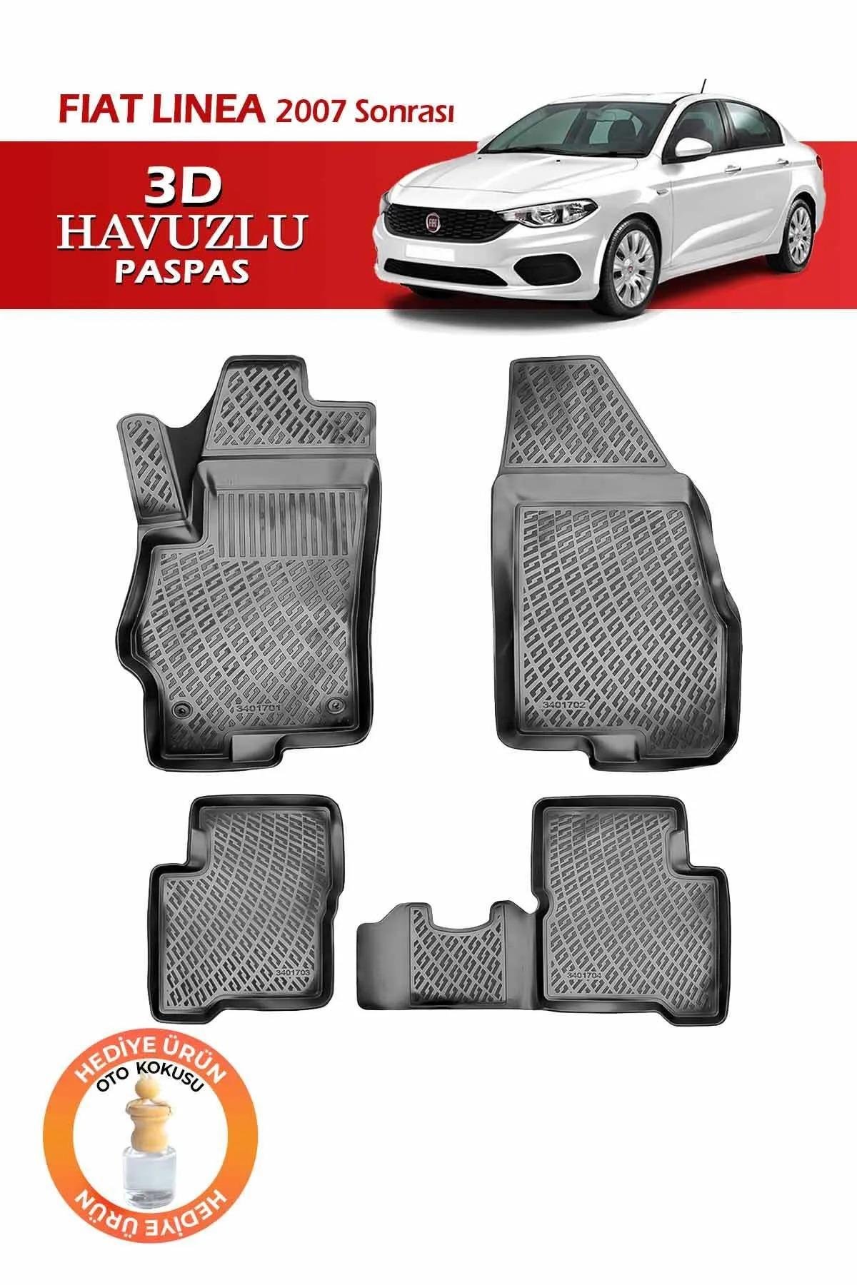 Rizline Fiat Linea 2007 Sonrası 3d Hvuzlu  Paspas Siyah 8682578000891,  Oto Kokusu Hediye