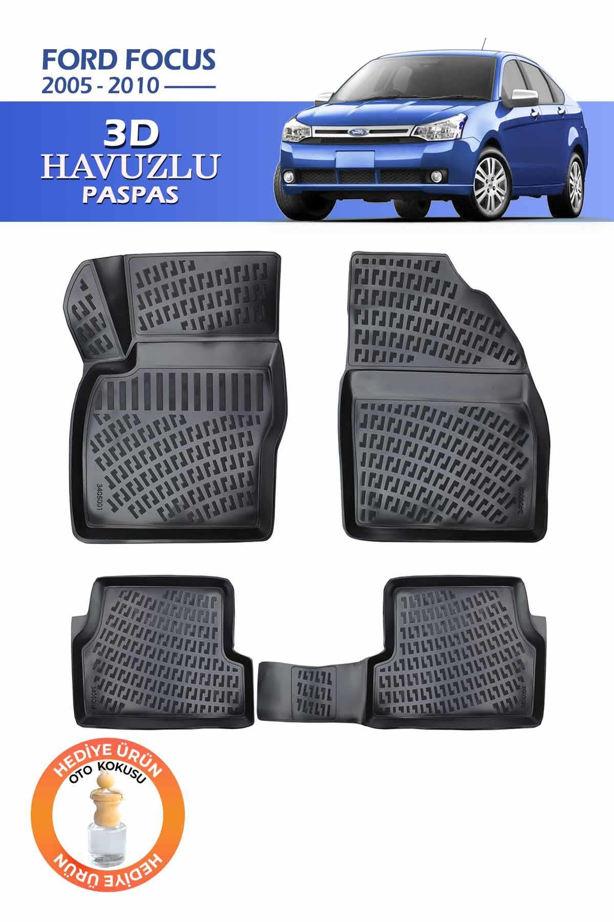 Rizline Ford Focus 2 2005-2010 3d Havuzlu Paspas Siyah 8682578001072, Oto Kokusu Hediye