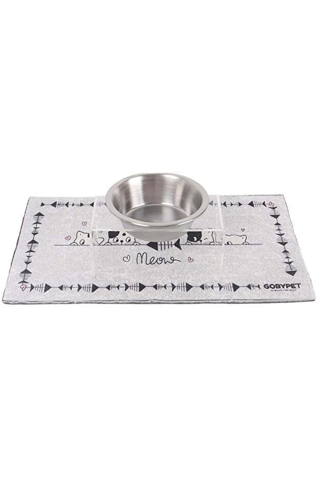 Tekli Seramik Dekoratif Kedi Ve Köpek Pleksi Mama & Su Kabı Kedi Paspası
