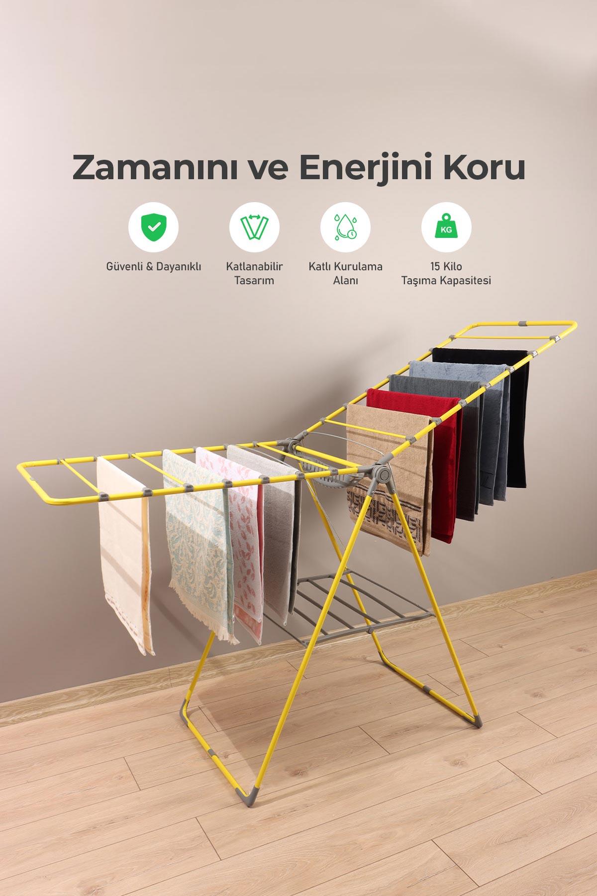 Vipas Pera Soft Çamaşır Kurutmalığı Sarı