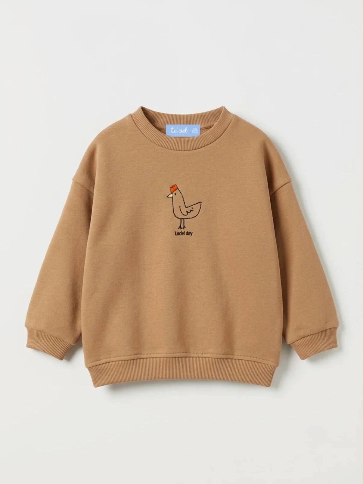 3 iplik Laciel unisex nakışlı sweatshirt