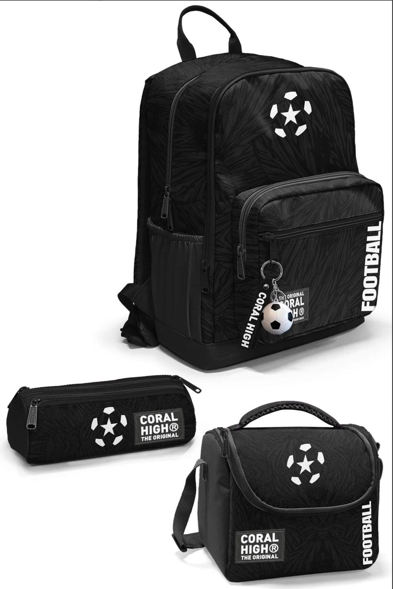 Coral High 3lü çanta seti futbol desenli 0123698