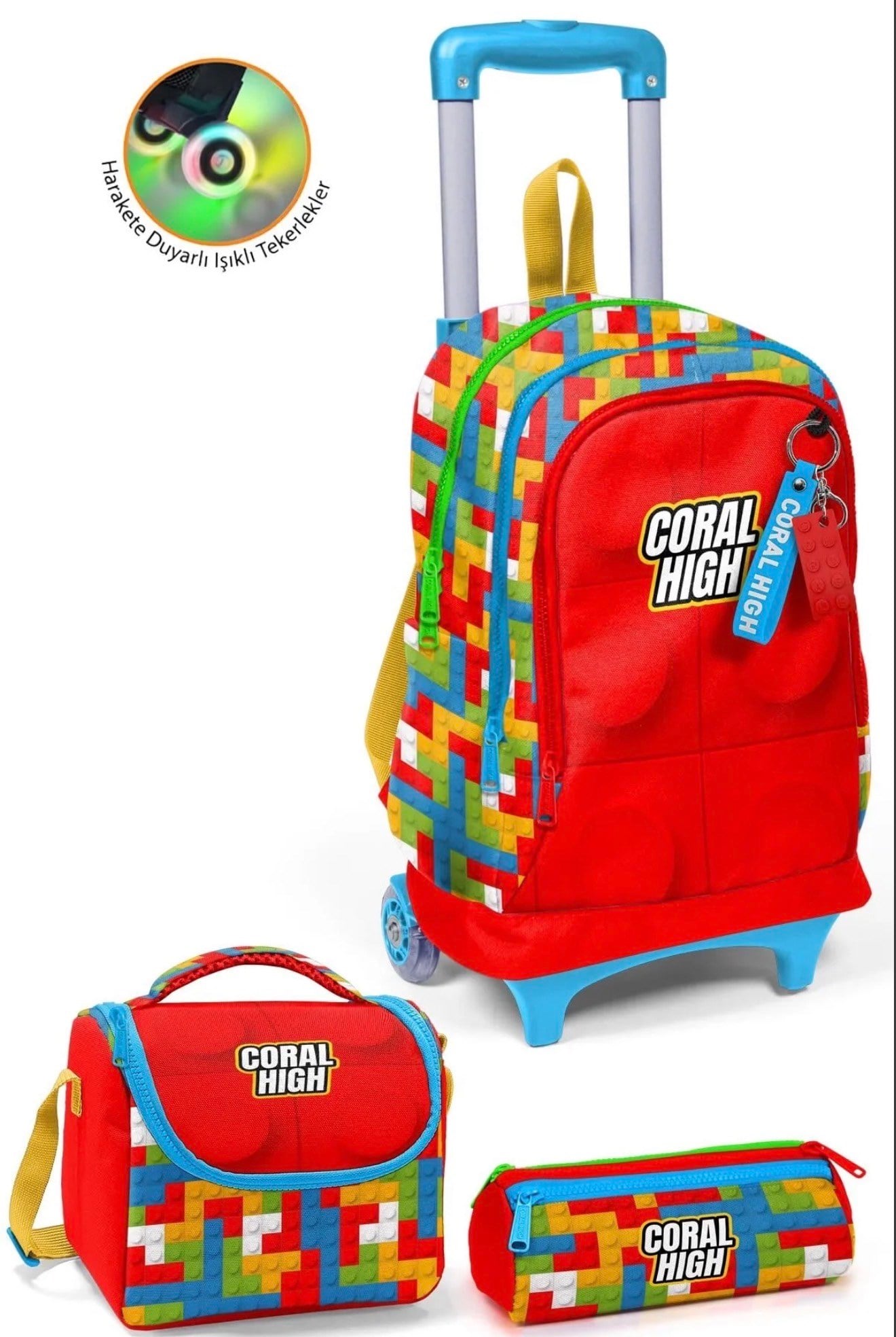 Coral High 3lü çekçekli çanta seti SET0123975