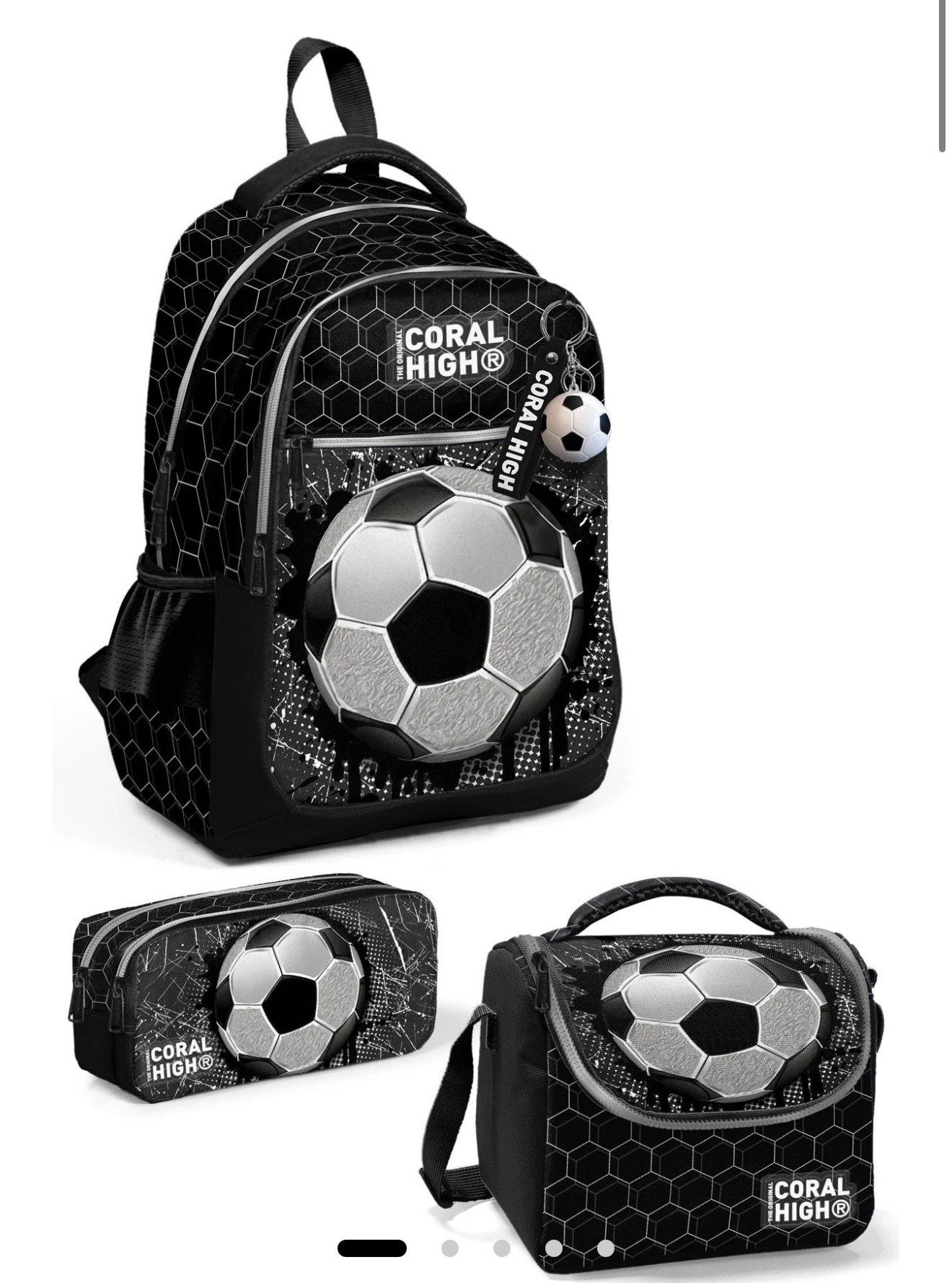 Coral High Kids Futbol Desenli 3'lü Okul Çanta Seti SET0123653