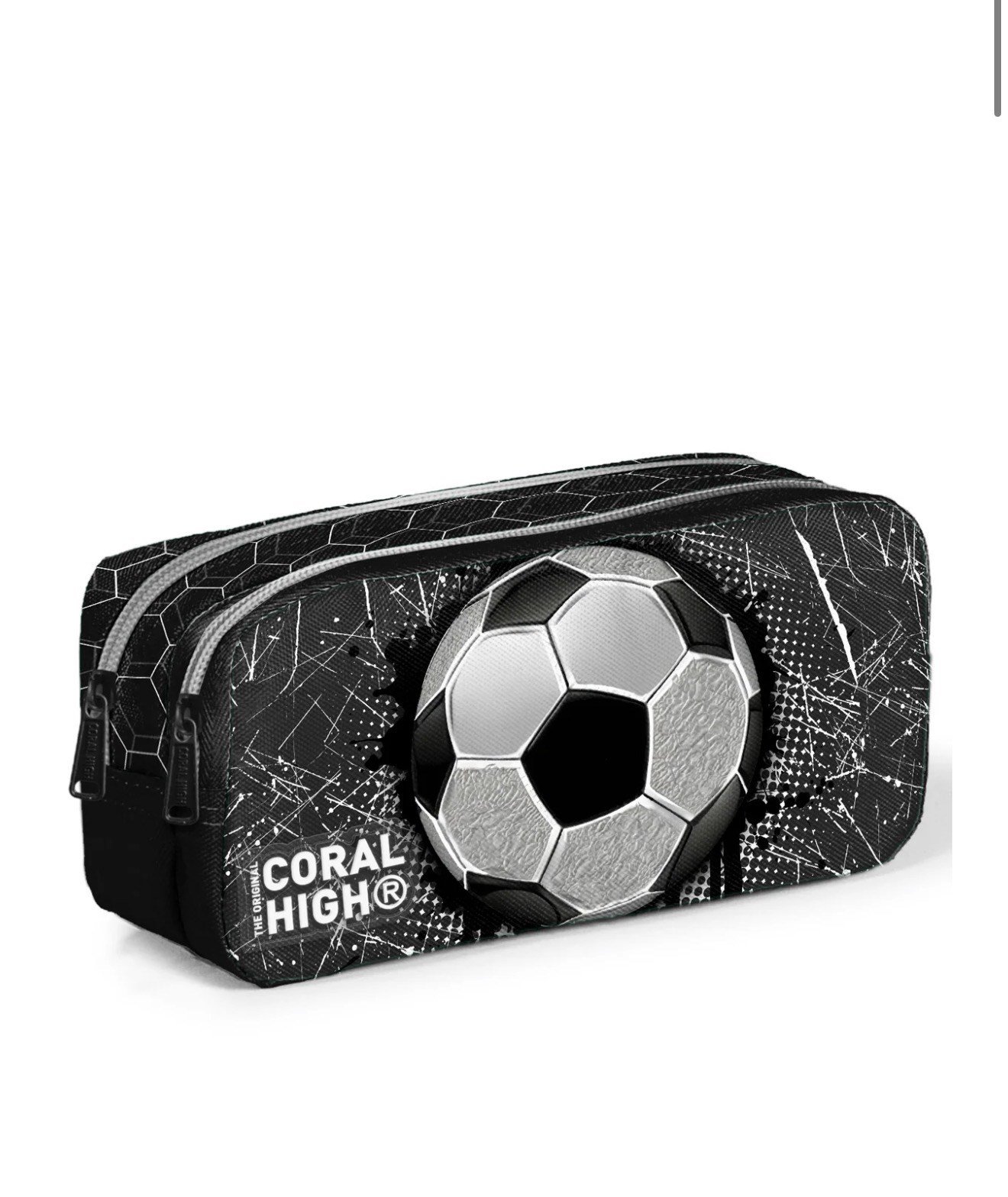 Coral High Kids Futbol Desenli İki Bölmeli Kalem Çantası 12086