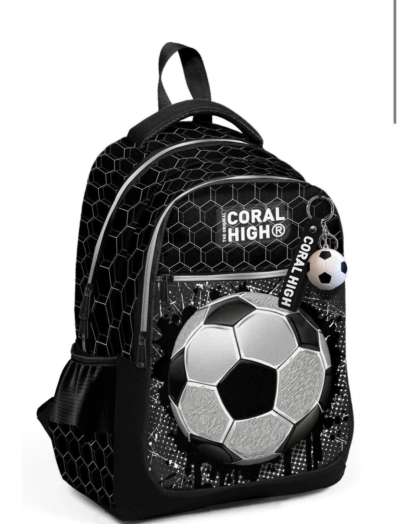 Coral High Kids Futbol Desenli Üç Bölmeli Okul Sırt Çantası 23653