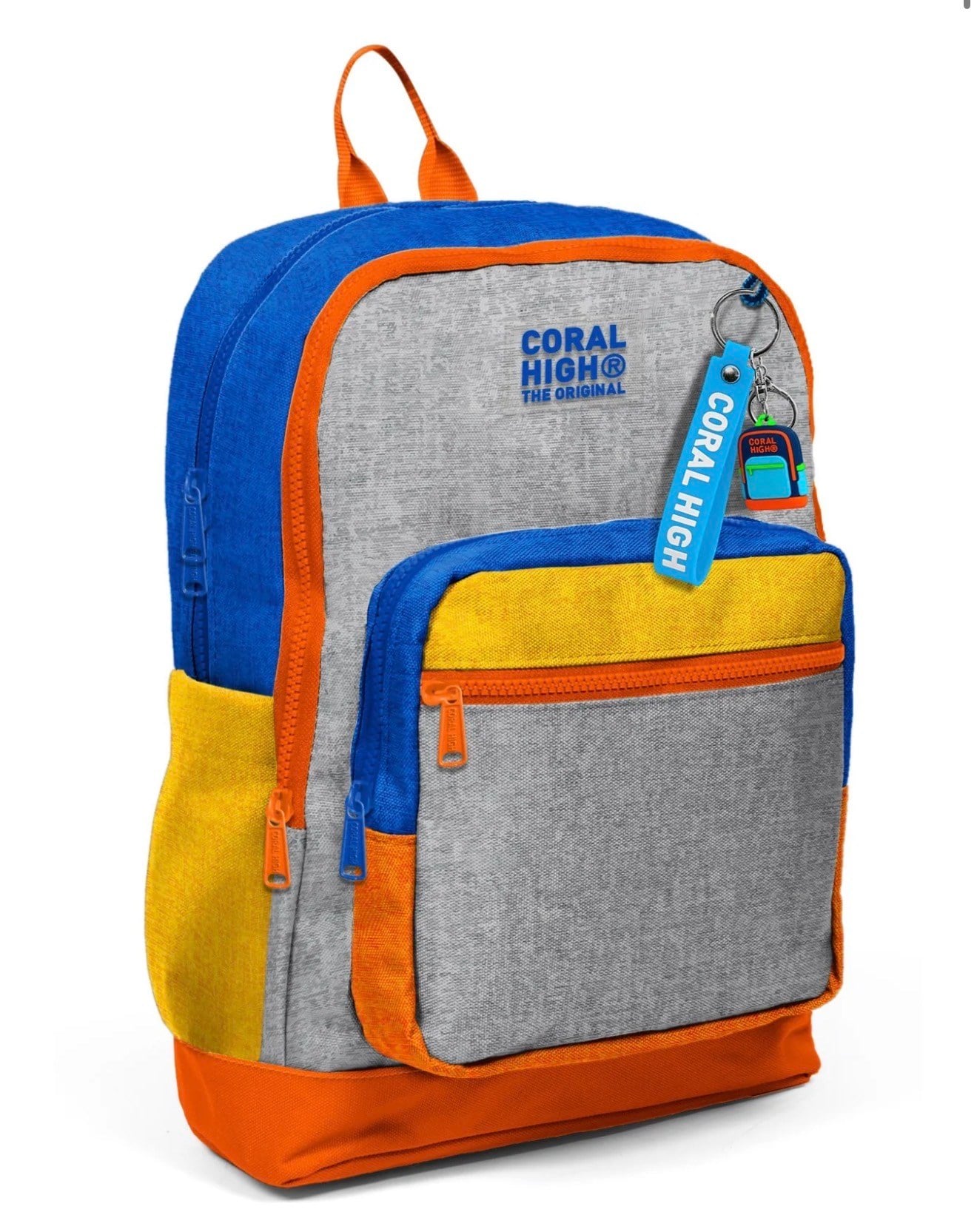 Coral High Kids Gri Turuncu Renkli Okul Sırt Çantası 33221