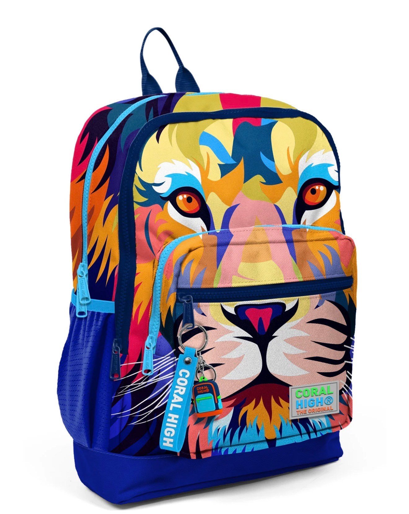 Coral High Kids Lacivert Saks Aslan Desenli Dört Bölmeli Okul Sırt Çantası 23741