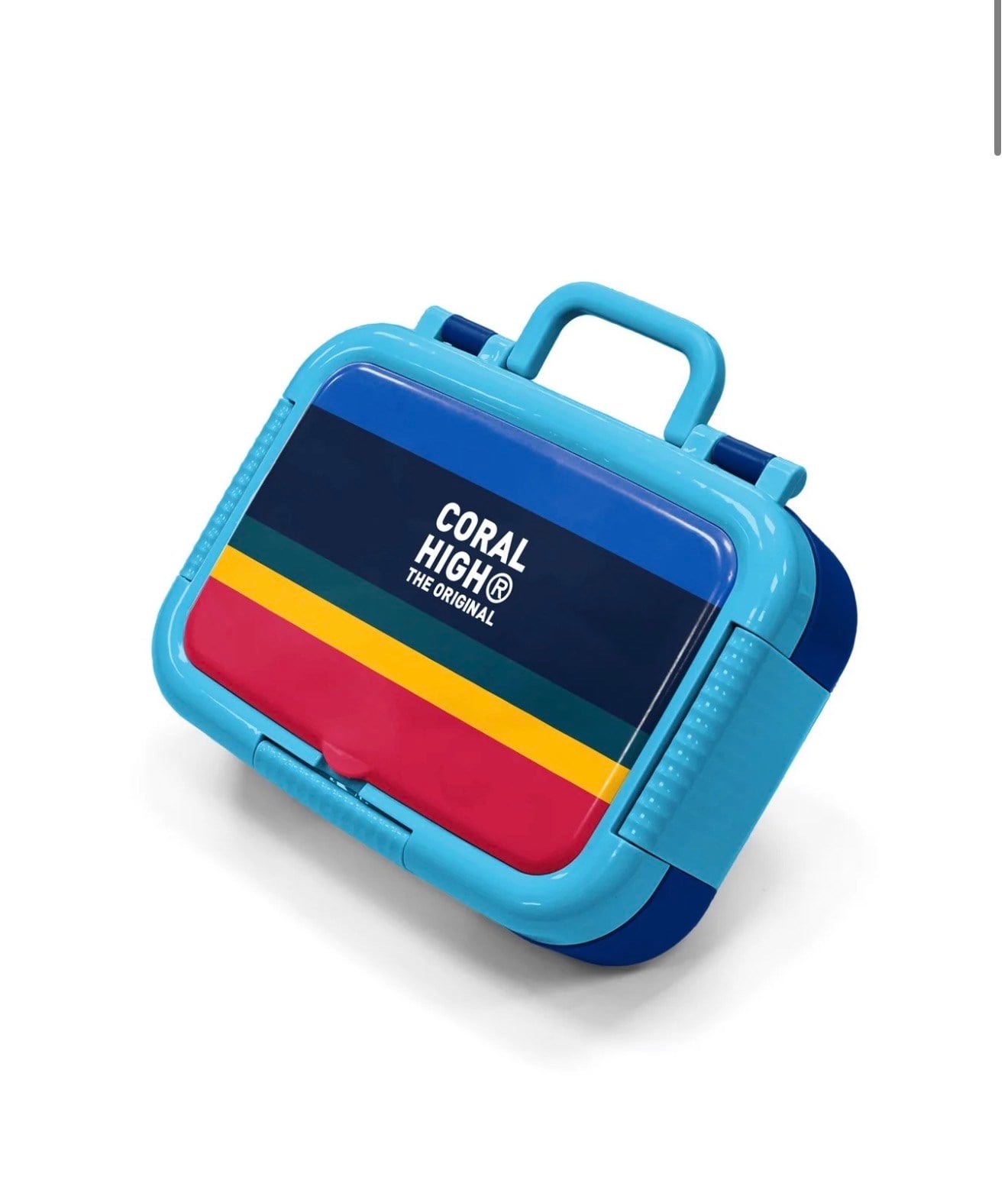 Coral High Kids Lacivert Sarı Kırmızı Çizgi Desenli Paslanmaz Çelik Beslenme Kabı 39122