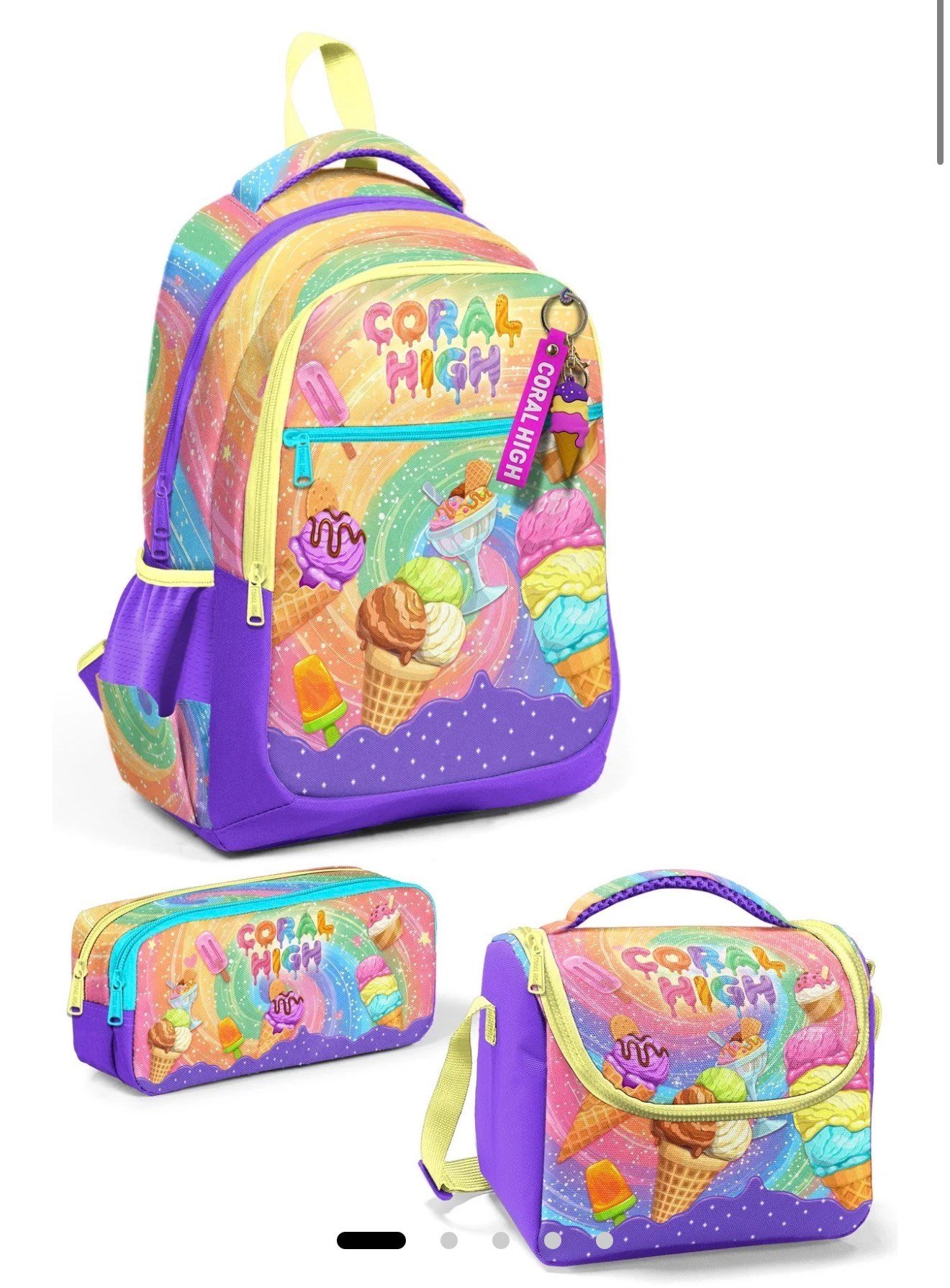 Coral High Kids Milka Dondurma Desenli 3'lü Okul Çanta Seti SET0133254