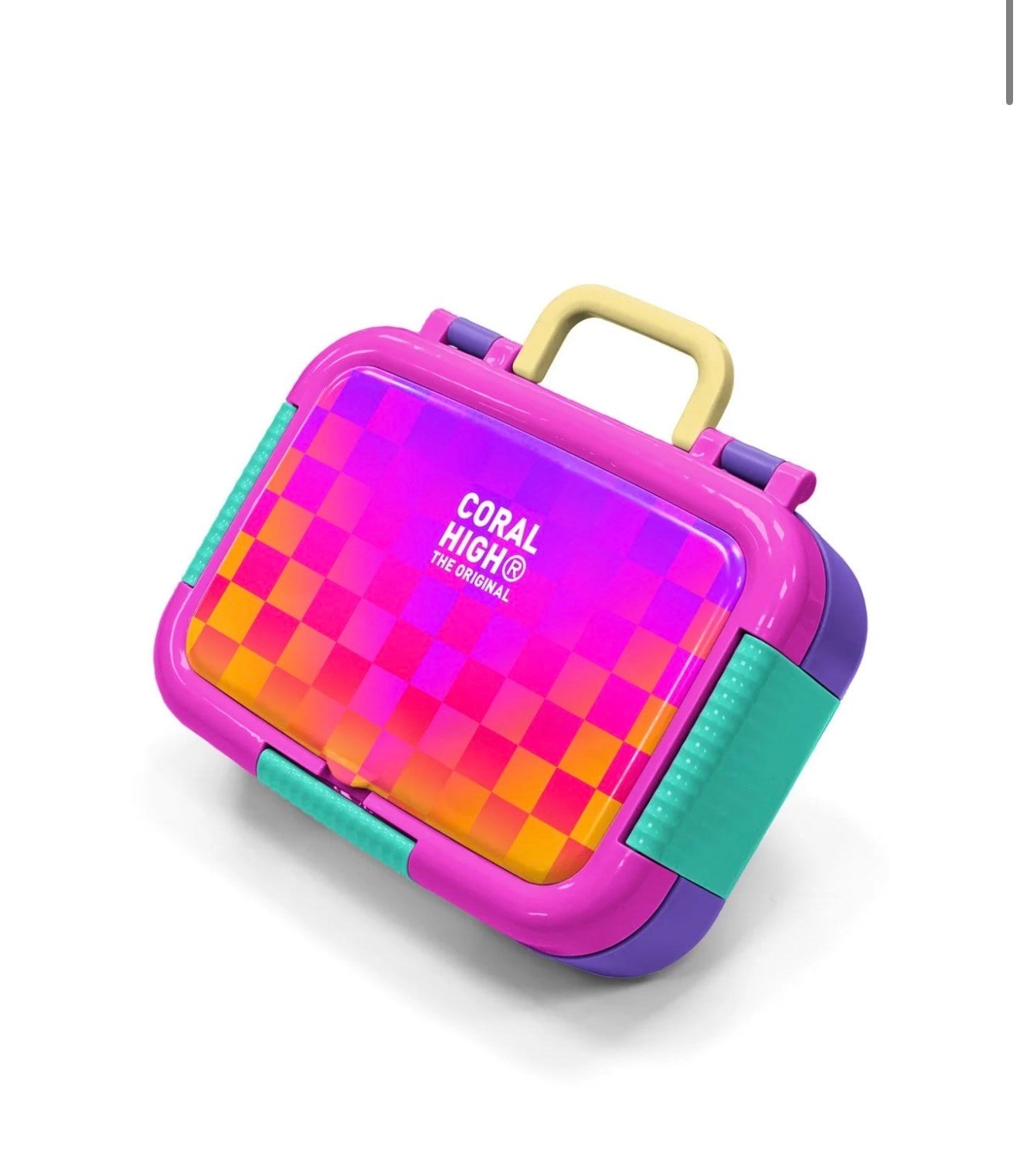 Coral High Kids Neon Renkli Dama Desenli Paslanmaz Çelik Beslenme Kabı 39103