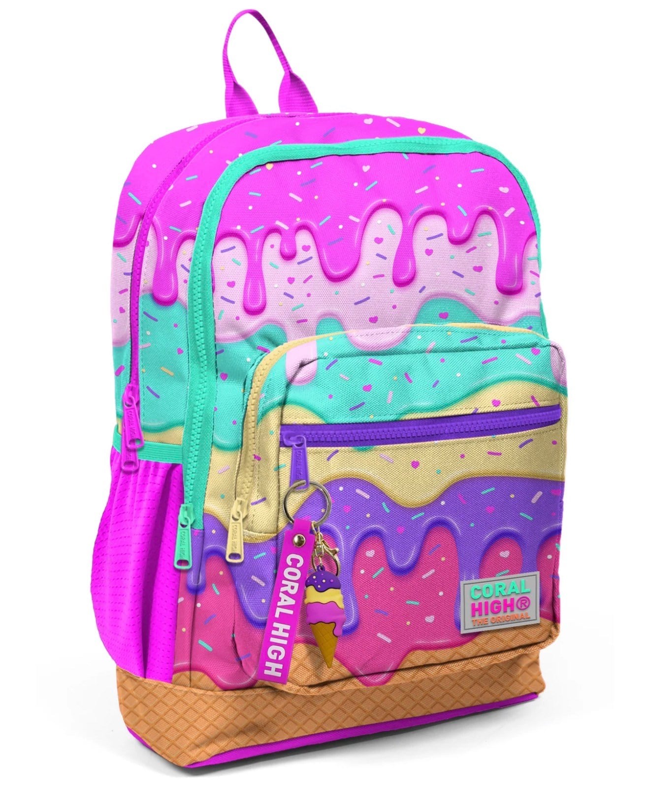 Coral High Kids Pembe Rengarenk Dondurma Desenli Okul Sırt Çantası 23731